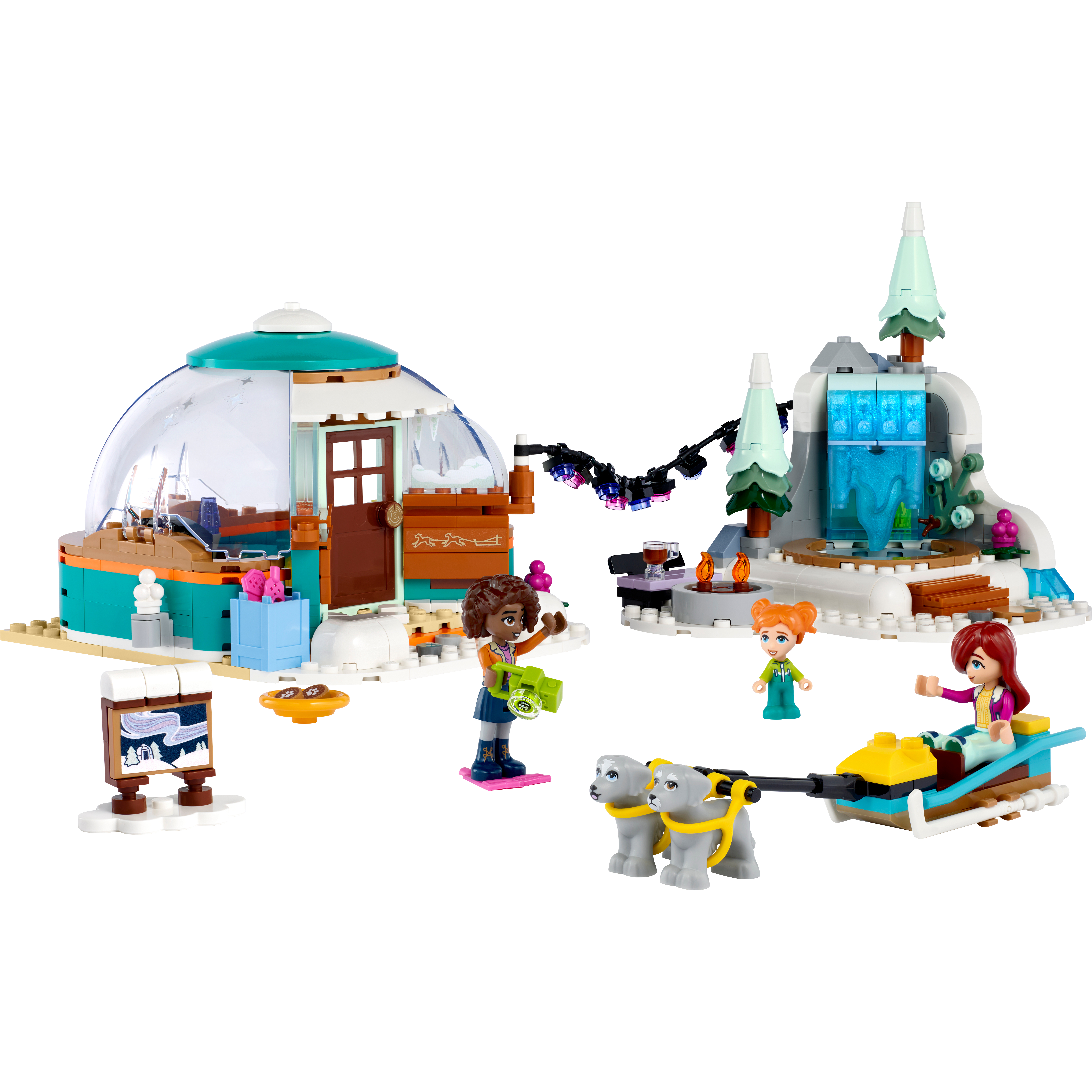 Voir la diapositive 2 : LEGO LEGO Friends 41760 Les Vacances en Igloo, Jouets d'Hiver avec Chiens de Traîneau, Mini-Poupées, pour Enfants Dès 8 Ans