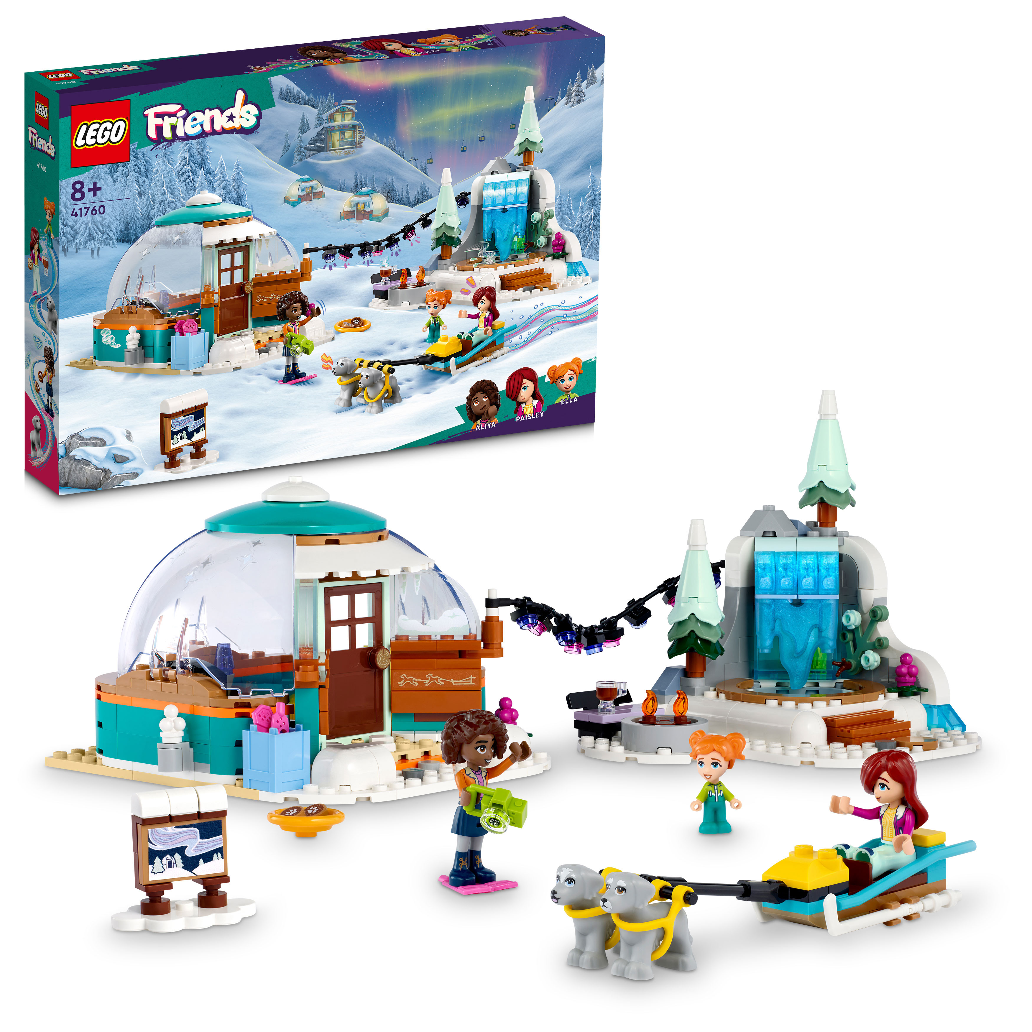 Voir la diapositive 3 : LEGO LEGO Friends 41760 Les Vacances en Igloo, Jouets d'Hiver avec Chiens de Traîneau, Mini-Poupées, pour Enfants Dès 8 Ans