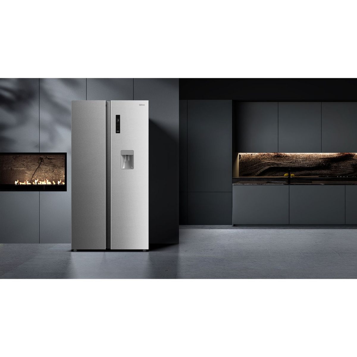 QILIVE Réfrigérateur américain Q.6642, 553 L, Froid ventilé No Frost, D