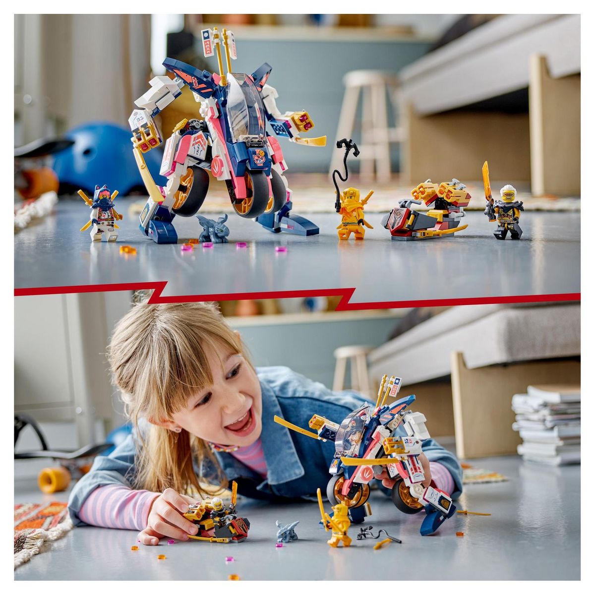 LEGO NINJAGO 71792 - Le Robot Bolide Transformable de Sora, Set avec Figurine à Transformer en Moto