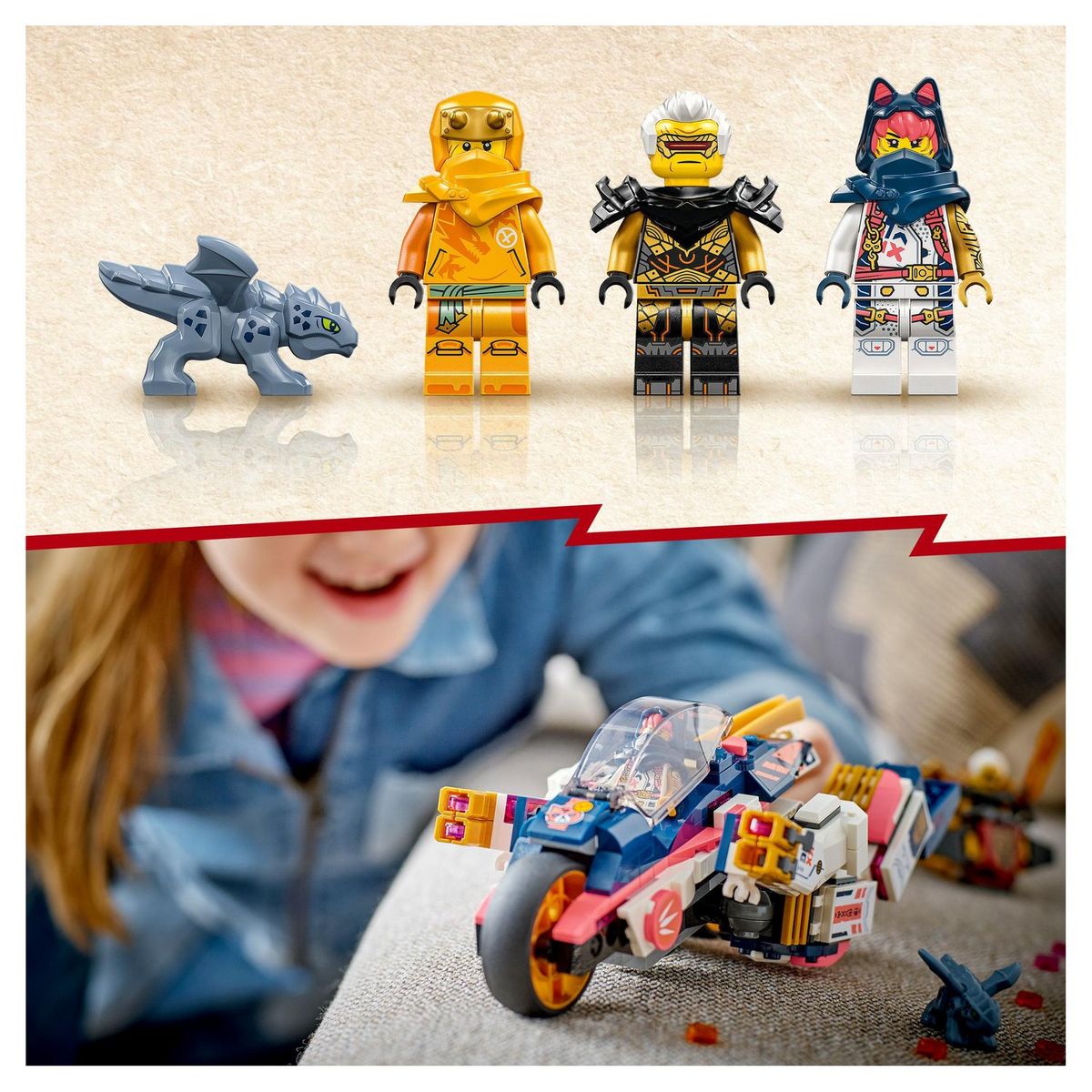 LEGO NINJAGO 71792 - Le Robot Bolide Transformable de Sora, Set avec Figurine à Transformer en Moto