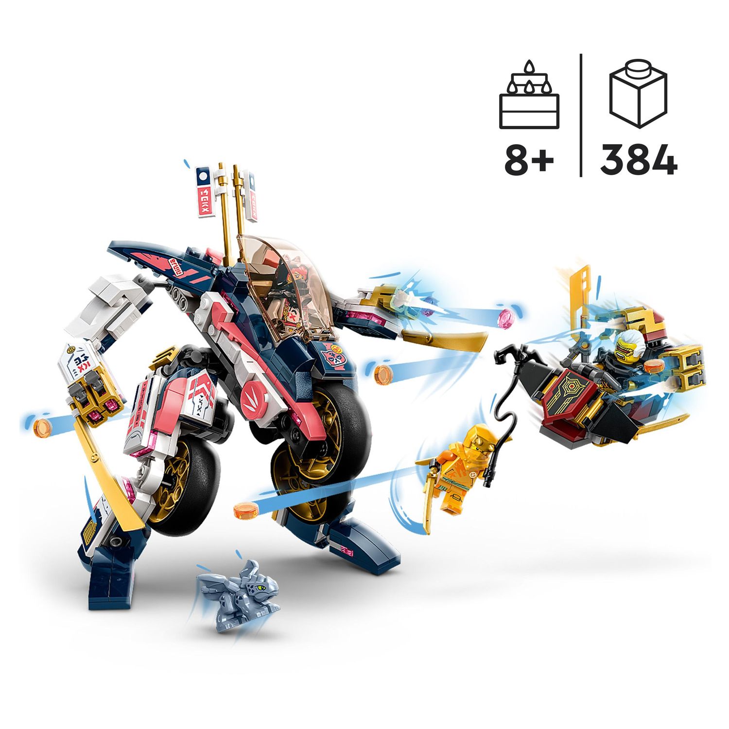 Voir la diapositive 7 : LEGO NINJAGO 71792 - Le Robot Bolide Transformable de Sora, Set avec Figurine à Transformer en Moto