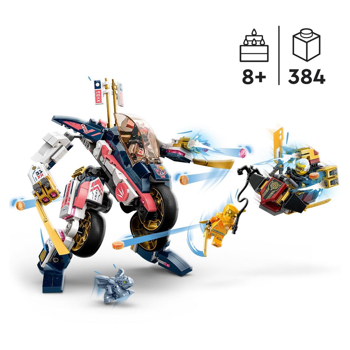 LEGO NINJAGO 71792 - Le Robot Bolide Transformable de Sora, Set avec Figurine à Transformer en Moto