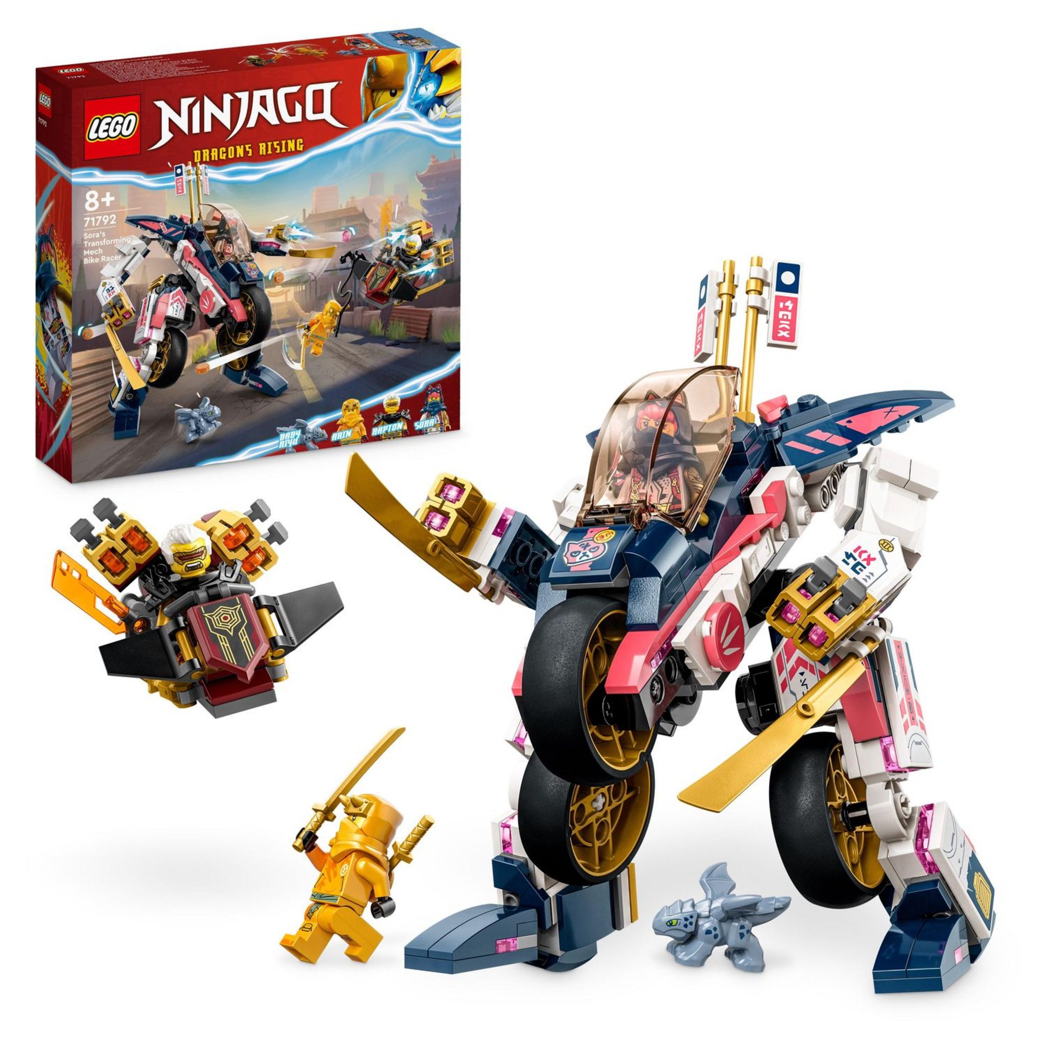 Voir la diapositive 9 : LEGO NINJAGO 71792 - Le Robot Bolide Transformable de Sora, Set avec Figurine à Transformer en Moto