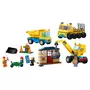 LEGO City 60391 - Les Camions de Chantier et la Grue à Boule de Démolition, Jouet de Construction avec Pelleteuse, Benne et Engin de Transport