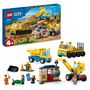 Voir la diapositive 9 : LEGO City 60391 - Les Camions de Chantier et la Grue à Boule de Démolition, Jouet de Construction avec Pelleteuse, Benne et Engin de Transport