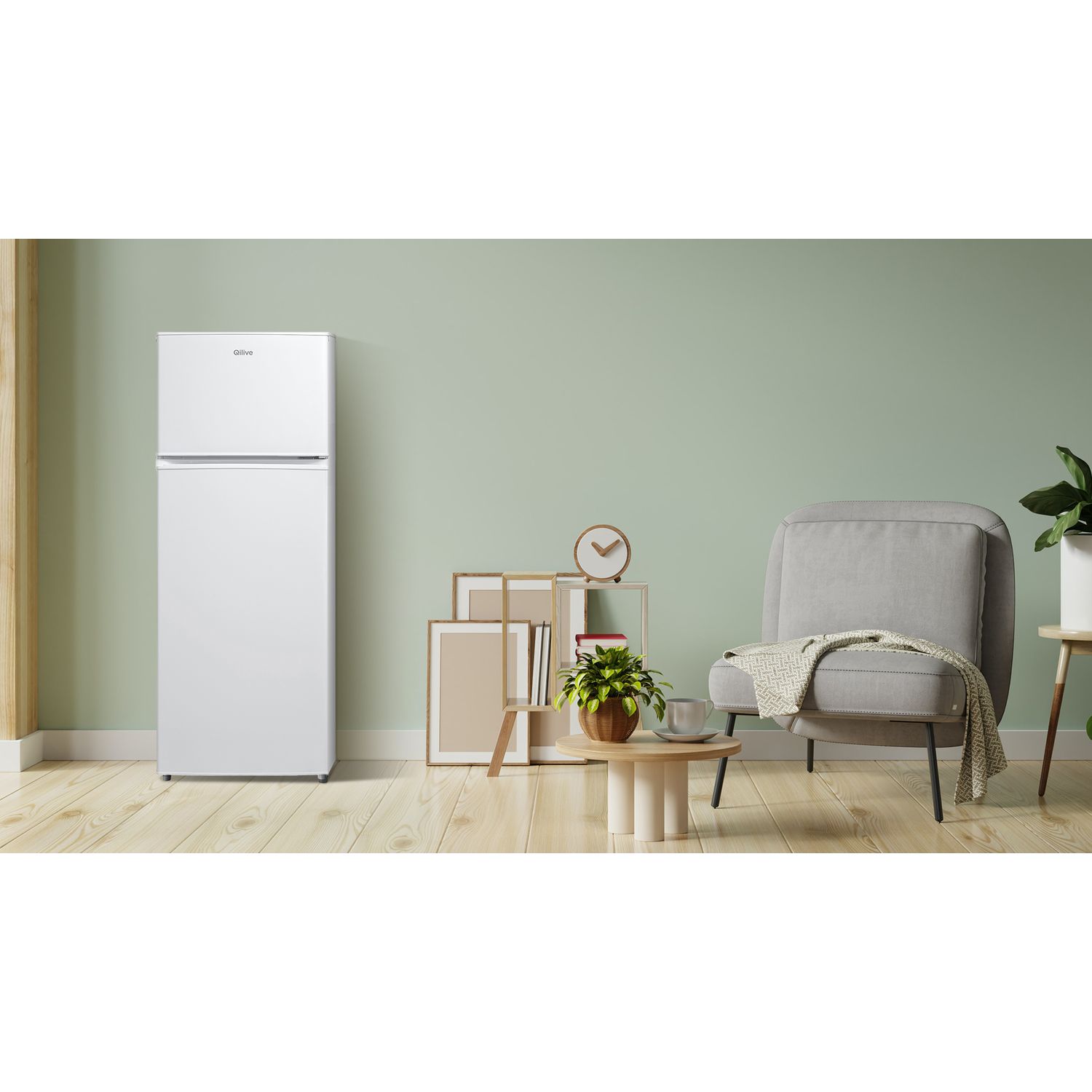 Voir la diapositive 4 : QILIVE Réfrigérateur 2 portes Q.6602, 204 L, Froid statique, E