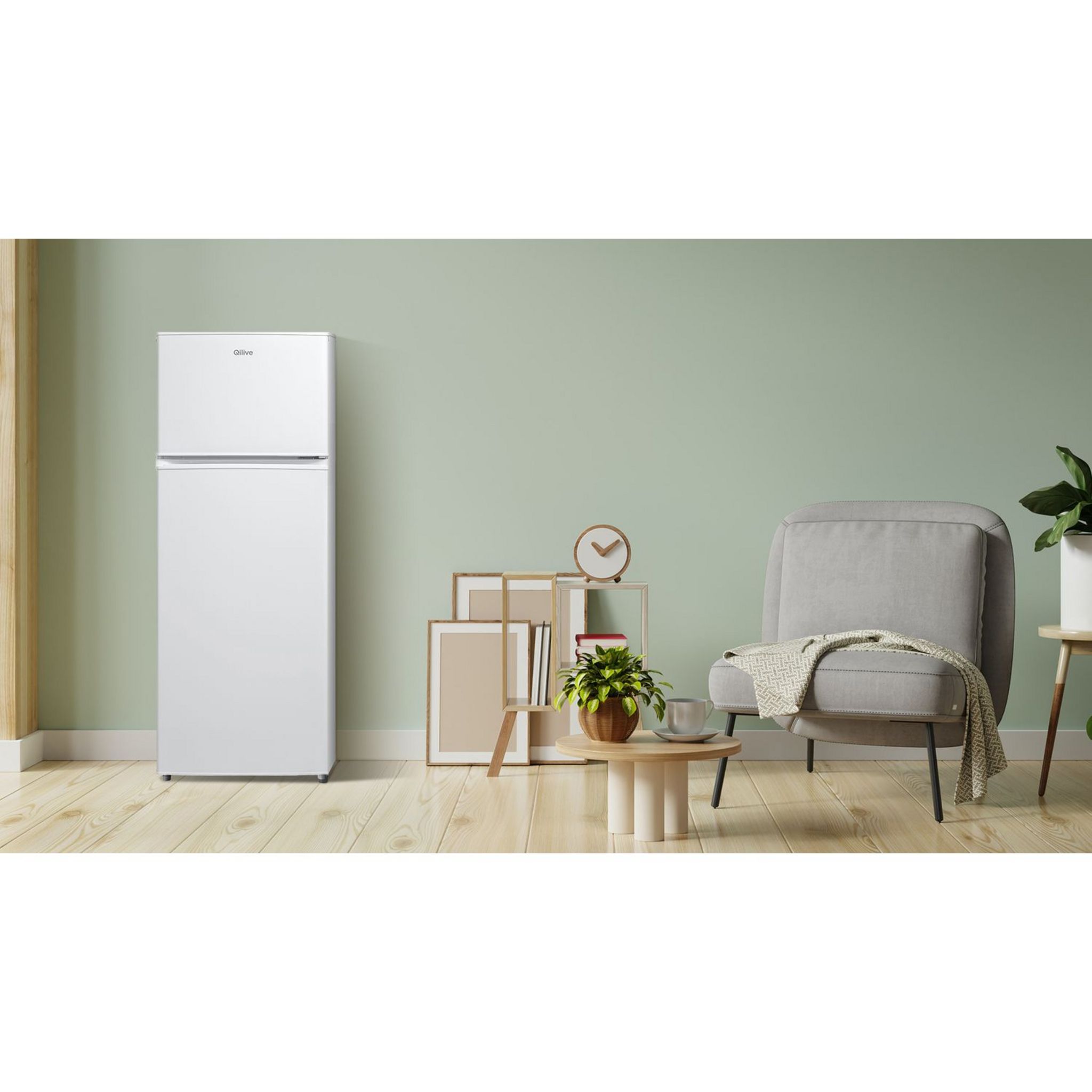 Voir la diapositive 4 : QILIVE Réfrigérateur 2 portes Q.6602, 204 L, Froid statique, E