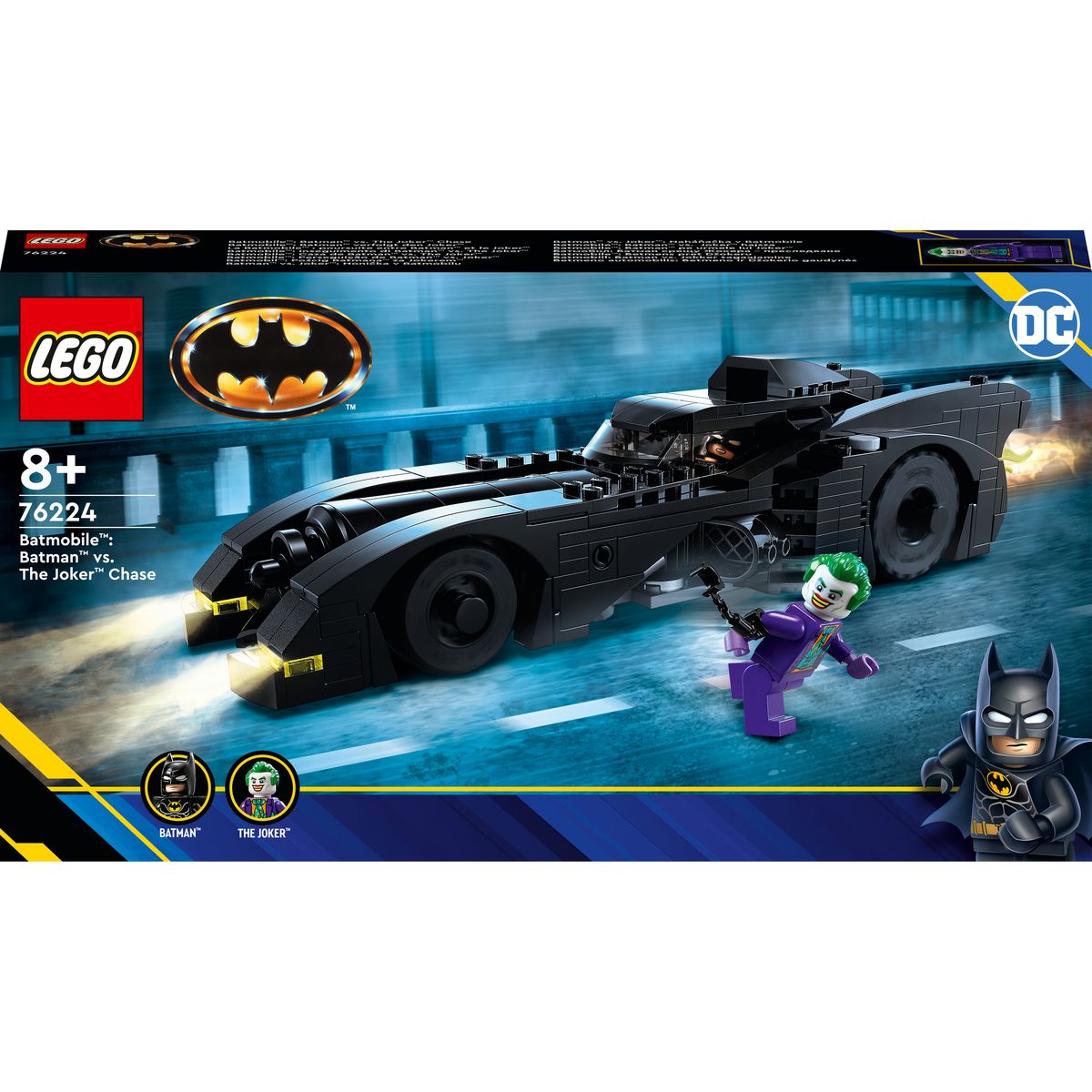 LEGO LEGO DC 76224 La Batmobile : Poursuite entre Batman et le Joker, Jouet de Voiture Batmobile, avec Figurines