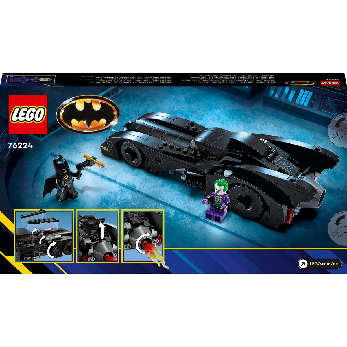 LEGO LEGO DC 76224 La Batmobile : Poursuite entre Batman et le Joker, Jouet de Voiture Batmobile, avec Figurines