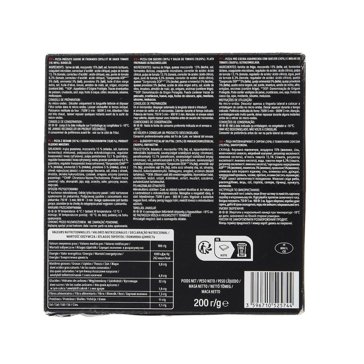 AUCHAN Pizza 4 fromages 200g