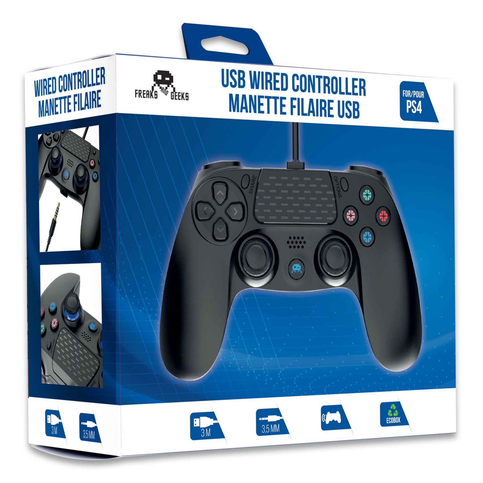 Voir la diapositive 2 : Manette Filaire Noire PS4