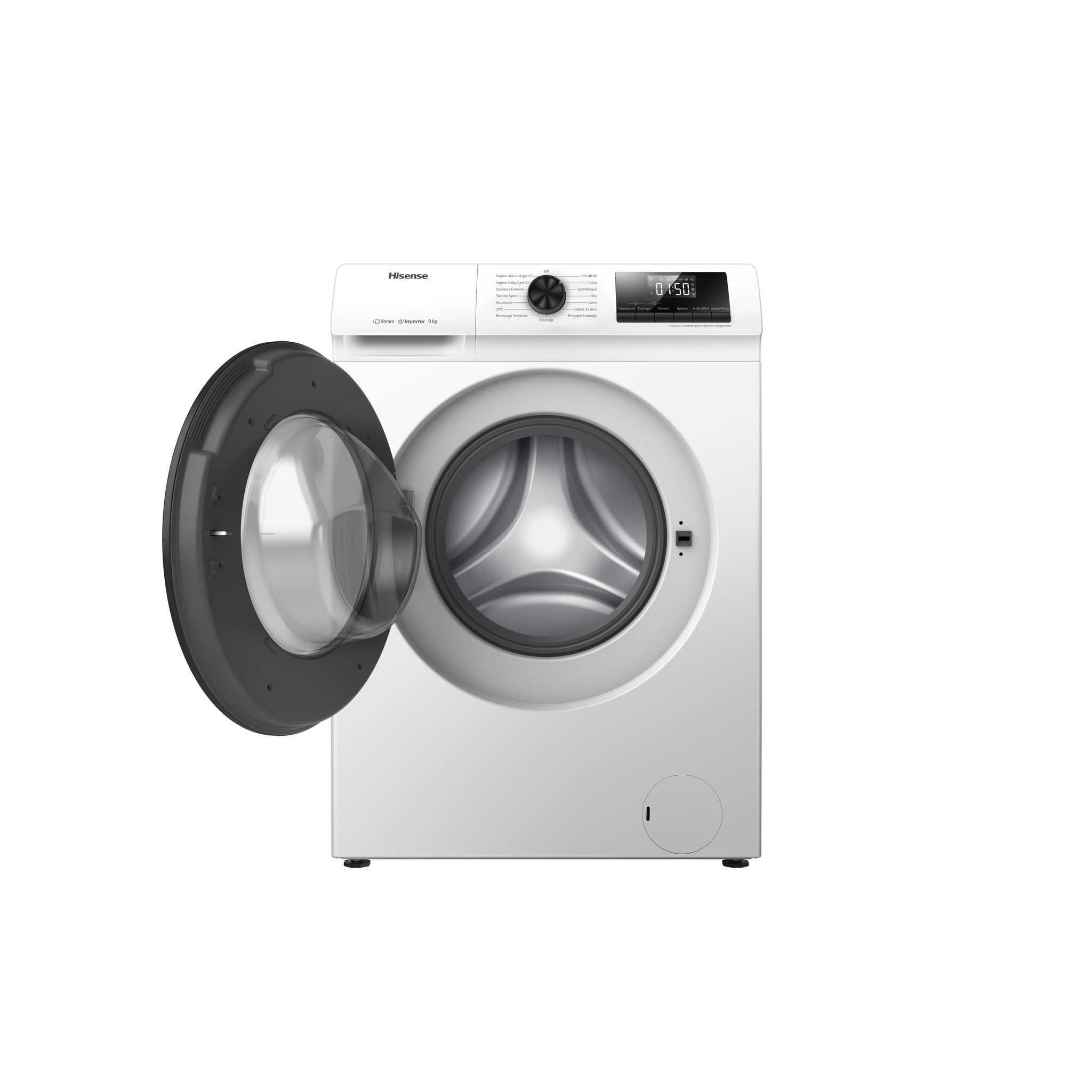 Voir la diapositive 2 : HISENSE Lave linge hublot W9014QPM, 9 kg, 1400 T/min, C