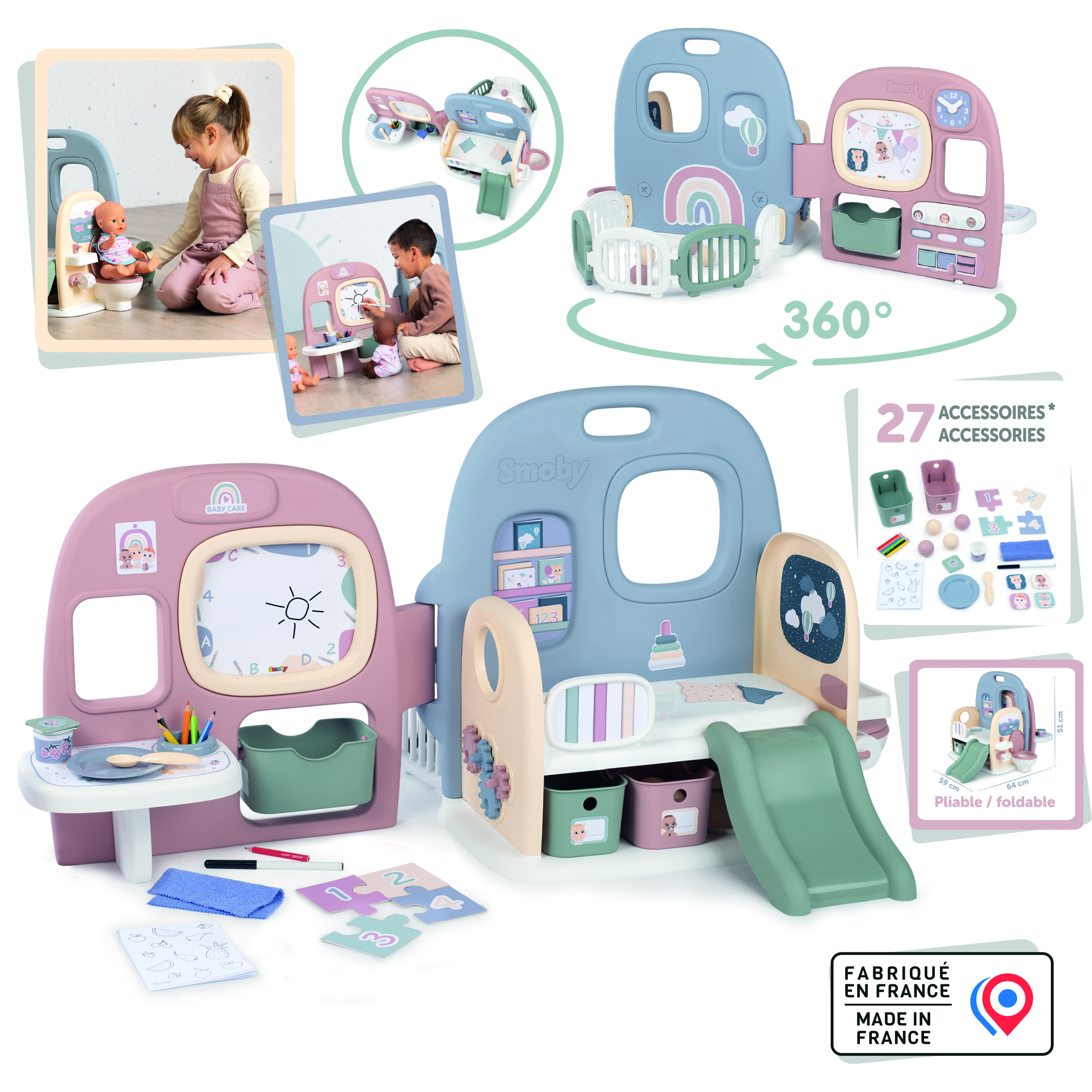 Voir la diapositive 2 : SMOBY Baby Care Crèche de poupées