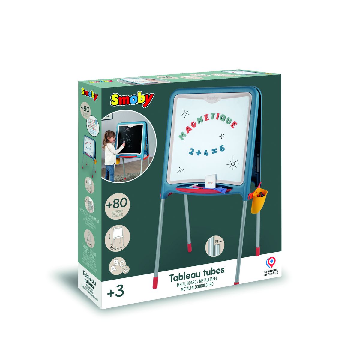 SMOBY Tableau tubes - Ardoise double face