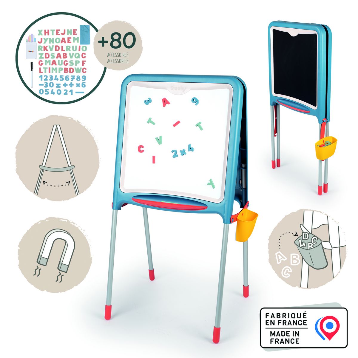 SMOBY Tableau tubes - Ardoise double face