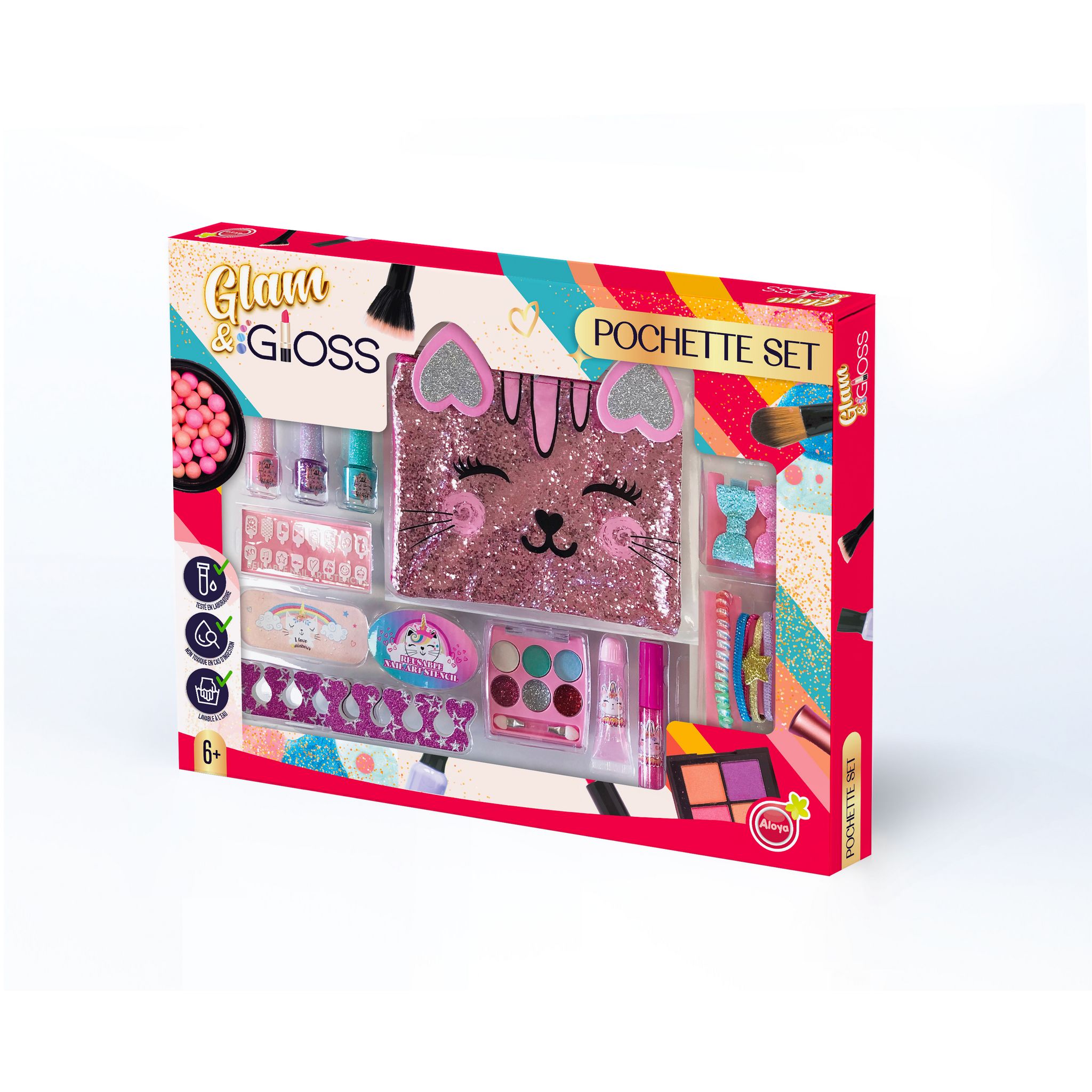 Voir la diapositive 3 : LG Coffret maxi Set maquillage licorne avec pochette