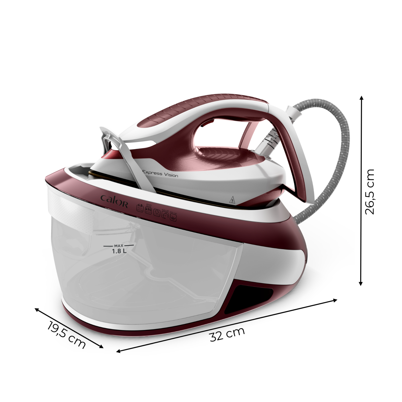 Voir la diapositive 13 : CALOR Centrale vapeur Express Vision SV8150 - Rouge