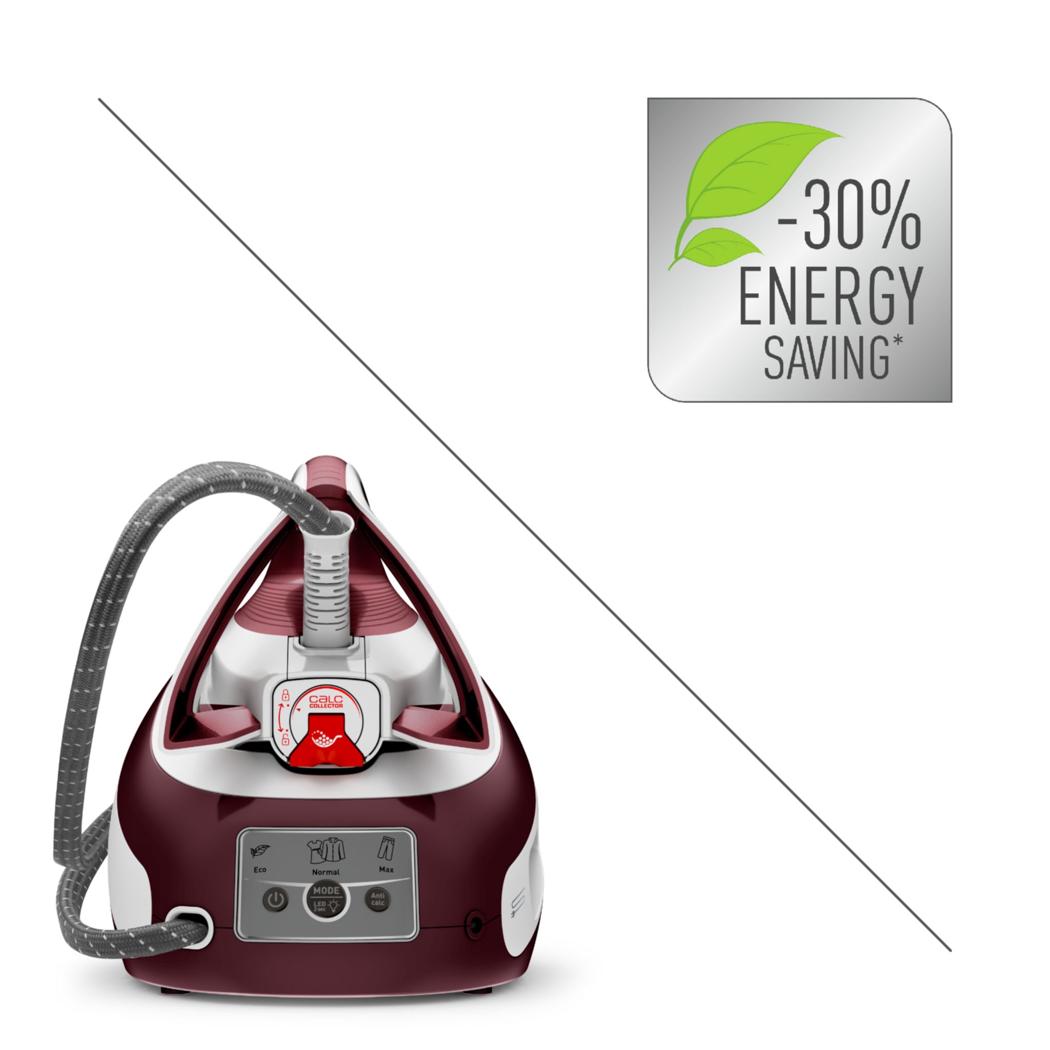 Voir la diapositive 7 : CALOR Centrale vapeur Express Vision SV8150 - Rouge