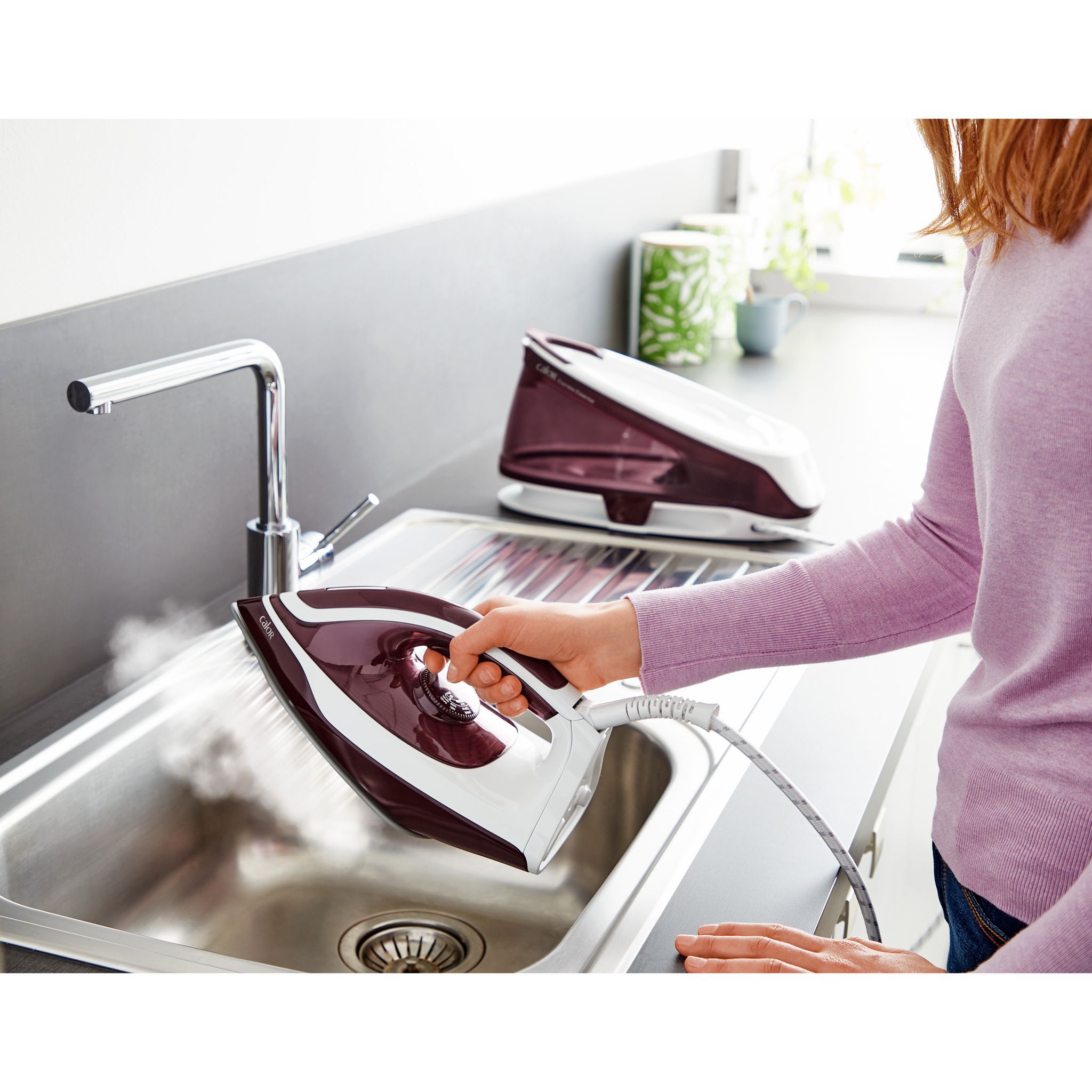 Voir la diapositive 10 : CALOR Centrale vapeur&nbsp;&nbsp;Express Essential&nbsp;SV6120 - Lie de vin