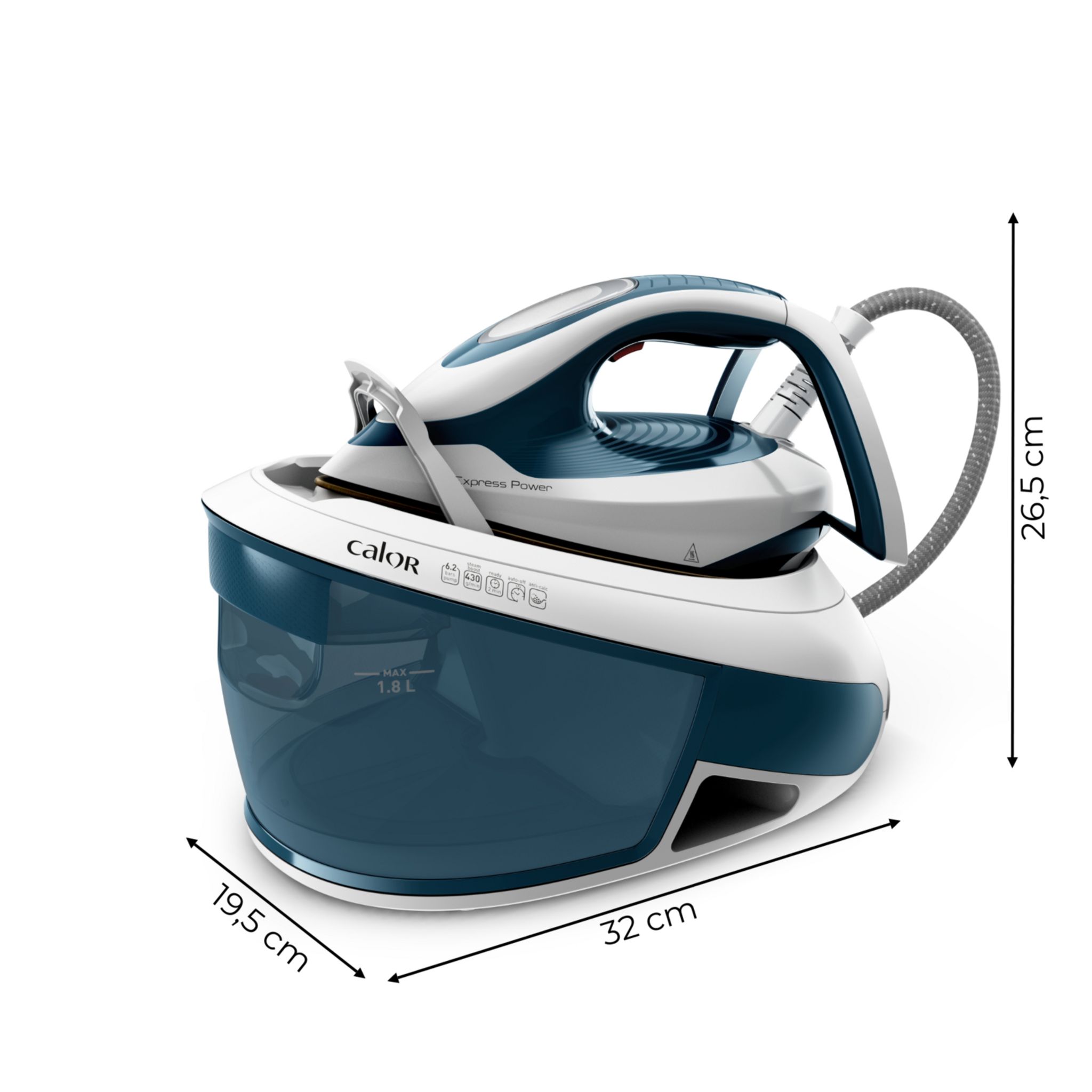 Voir la diapositive 12 : CALOR Centrale vapeur&nbsp;&nbsp;Express Power SV8111 - Bleu