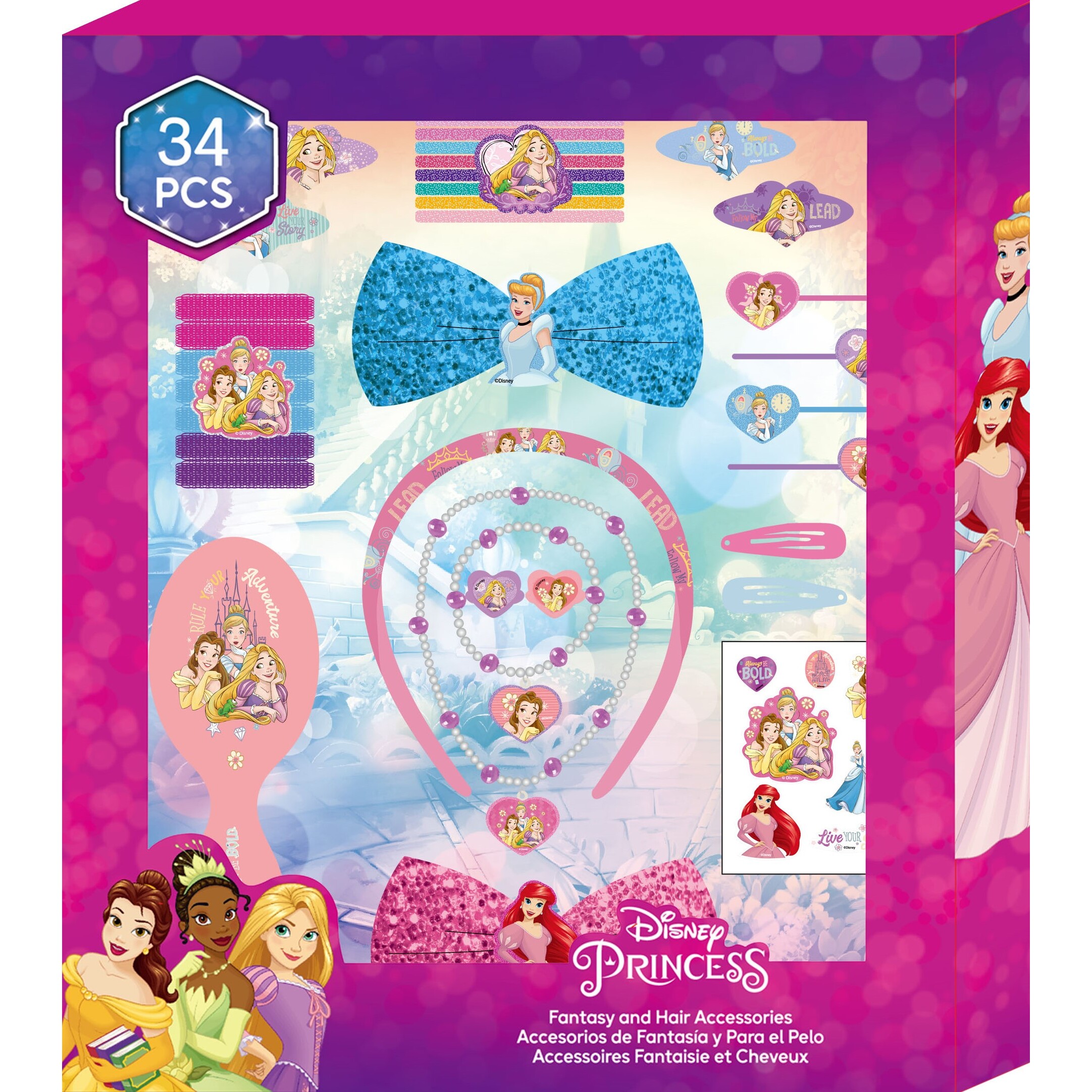 Voir la diapositive 3 : Coffret Disney Princess Bijou et Beauté 34 pièces