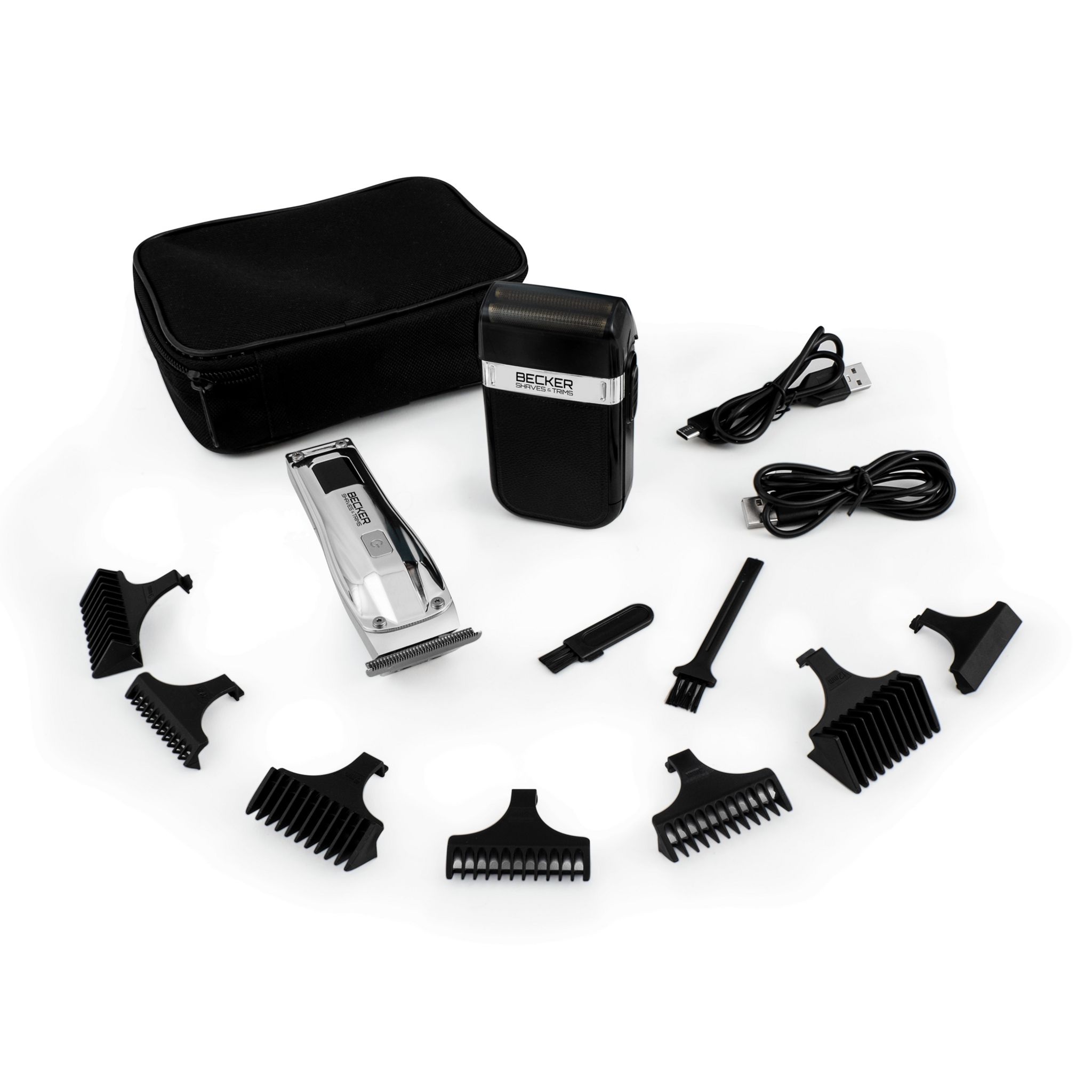 Voir la diapositive 8 : BECKER SHAVES & TRIMS Kit tondeuse er rasoir sans fil SHAVES LAB - Chrome
