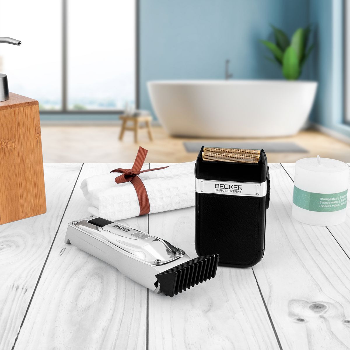 BECKER SHAVES & TRIMS Kit tondeuse er rasoir sans fil SHAVES LAB - Chrome