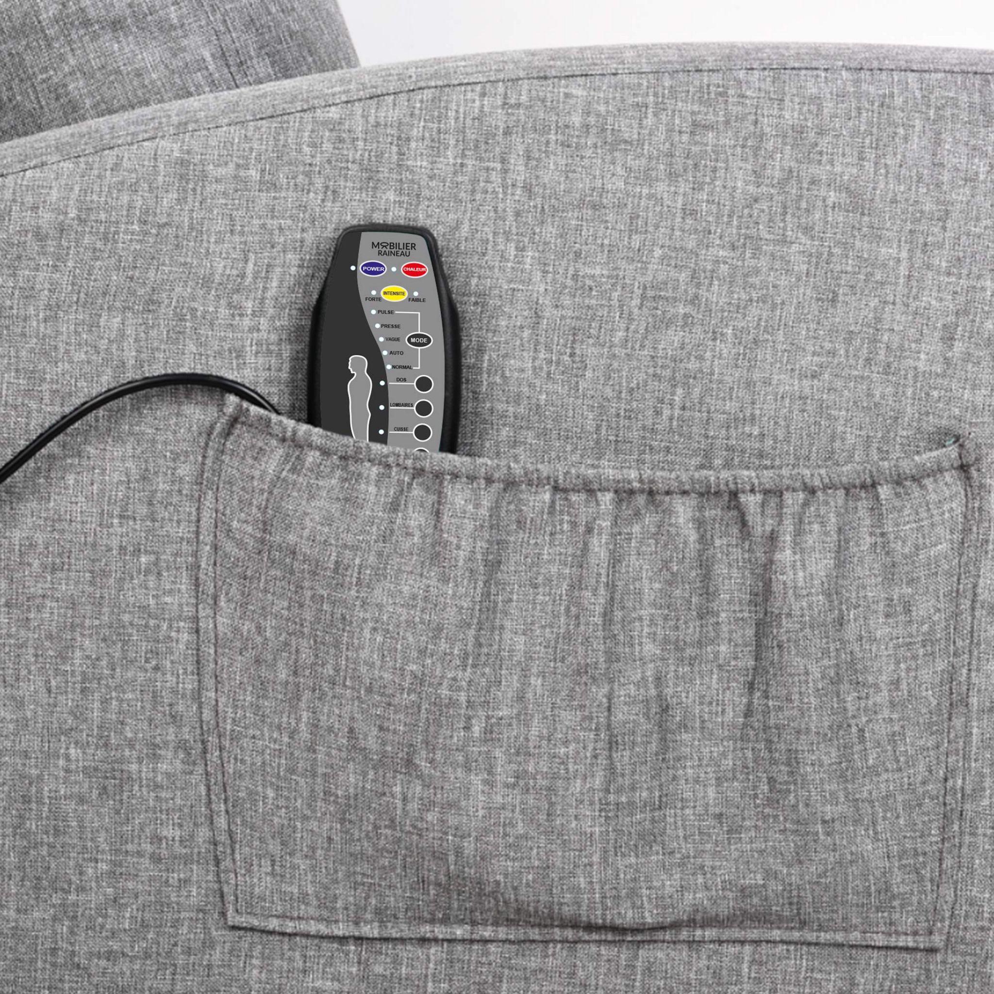 Voir la diapositive 3 : MOBILIER RAINEAU Fauteuil inclinable massant et chauffant RELAX9 - Gris
