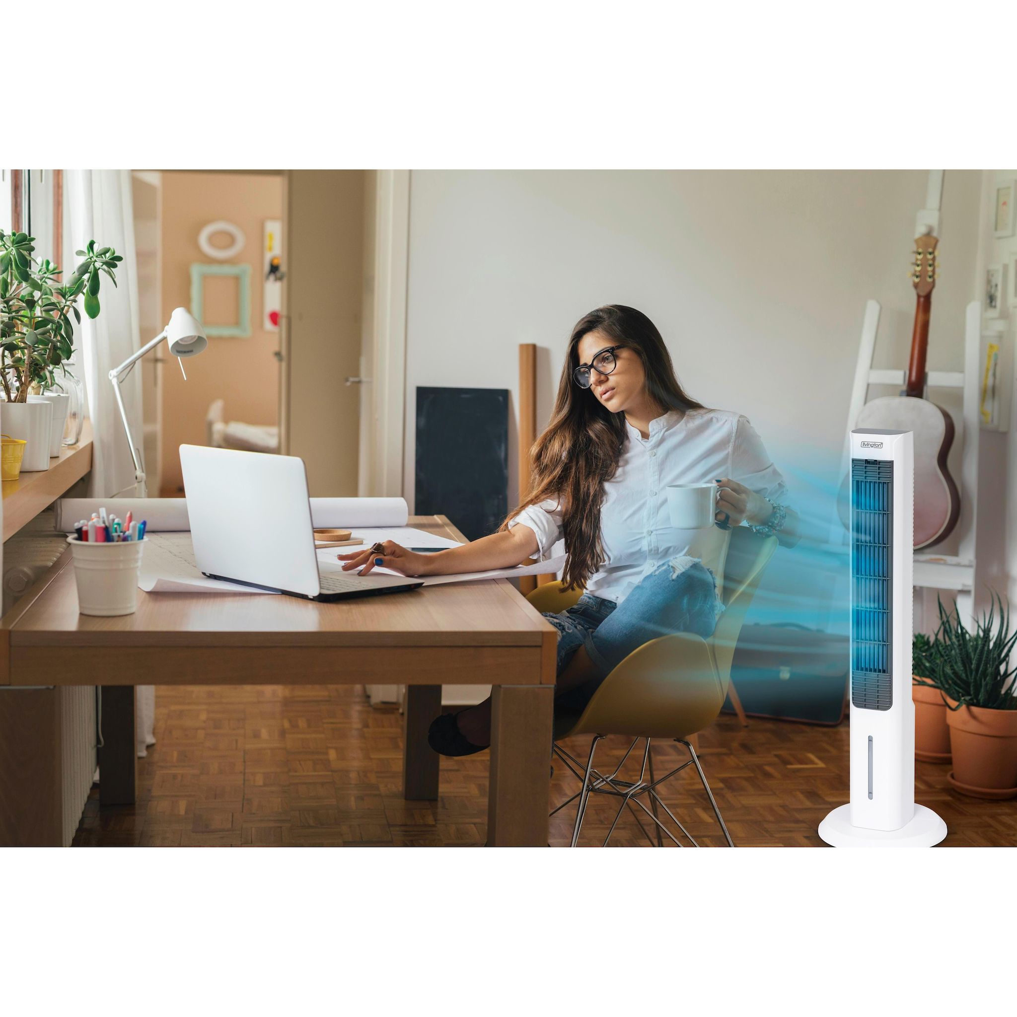 Voir la diapositive 4 : VENTEO Ventilateur colonne 3 en 1 FRESH06 - Blanc