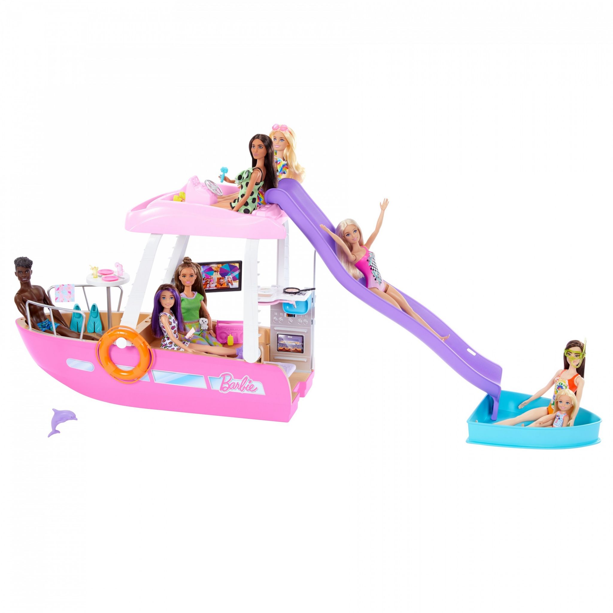 Voir la diapositive 3 : MATTEL Coffret Le Bateau de Rêve de Barbie