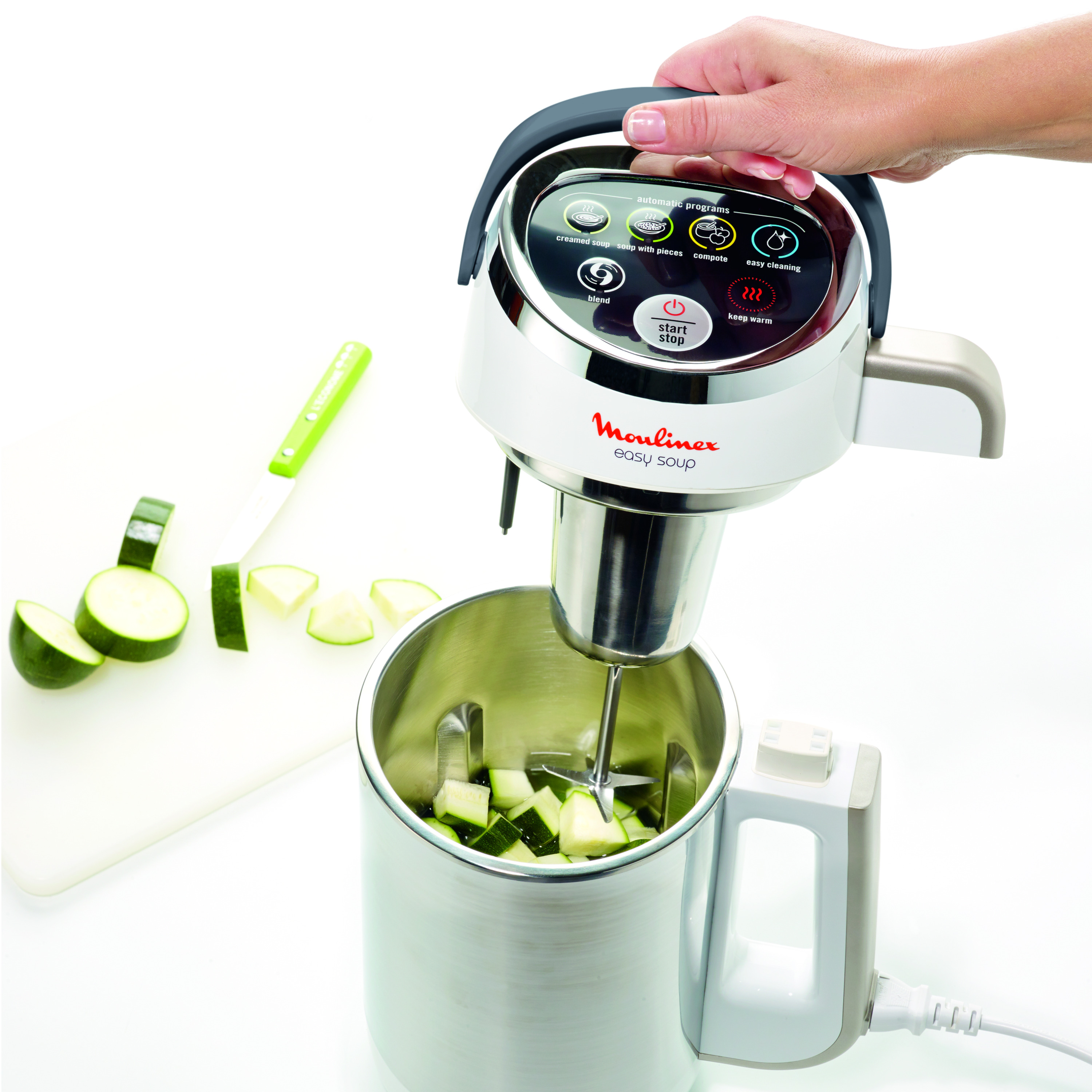 Voir la diapositive 5 : MOULINEX Blender chauffant soup maker LM841B10 - Argent et Blanc