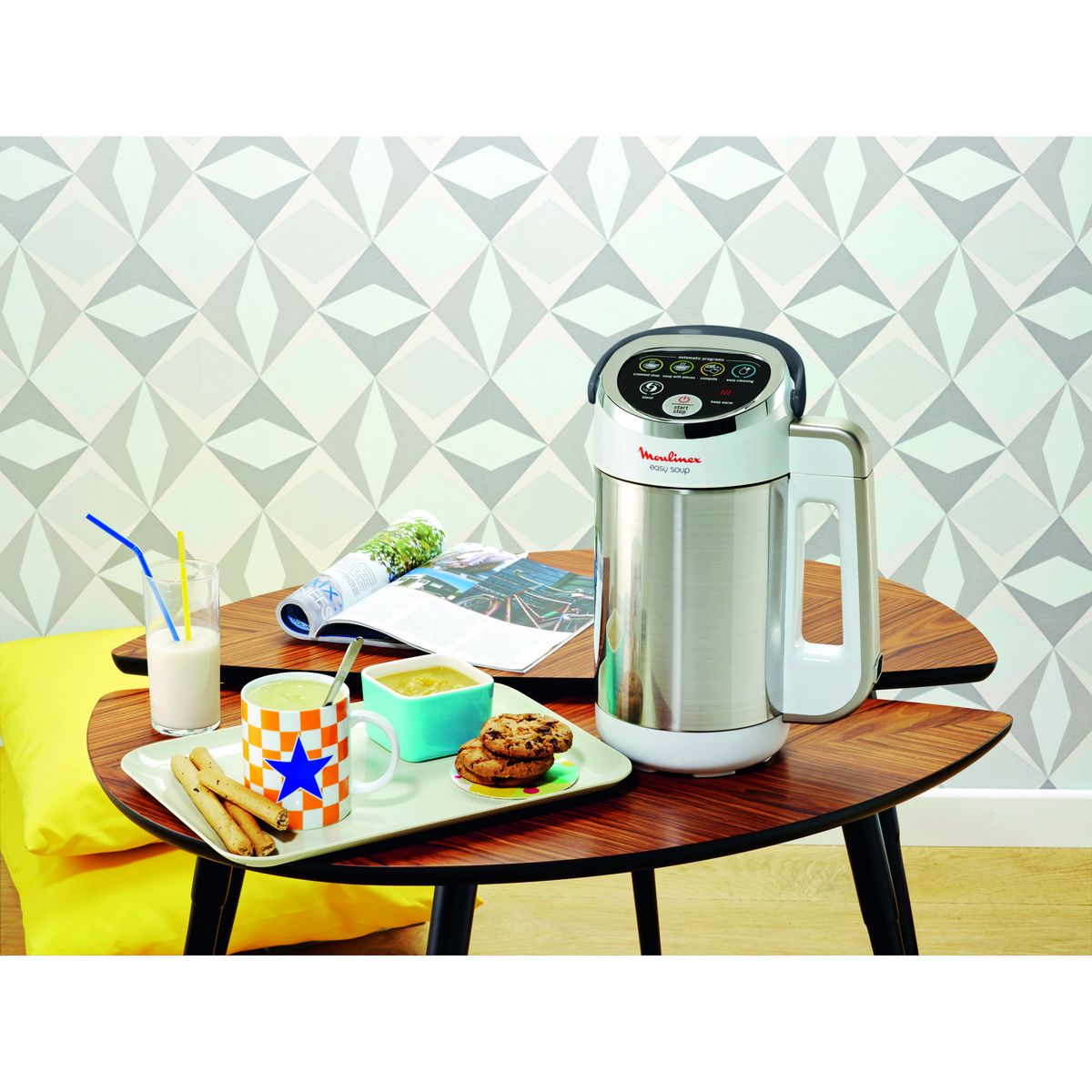 MOULINEX Blender chauffant soup maker LM841B10 - Argent et Blanc