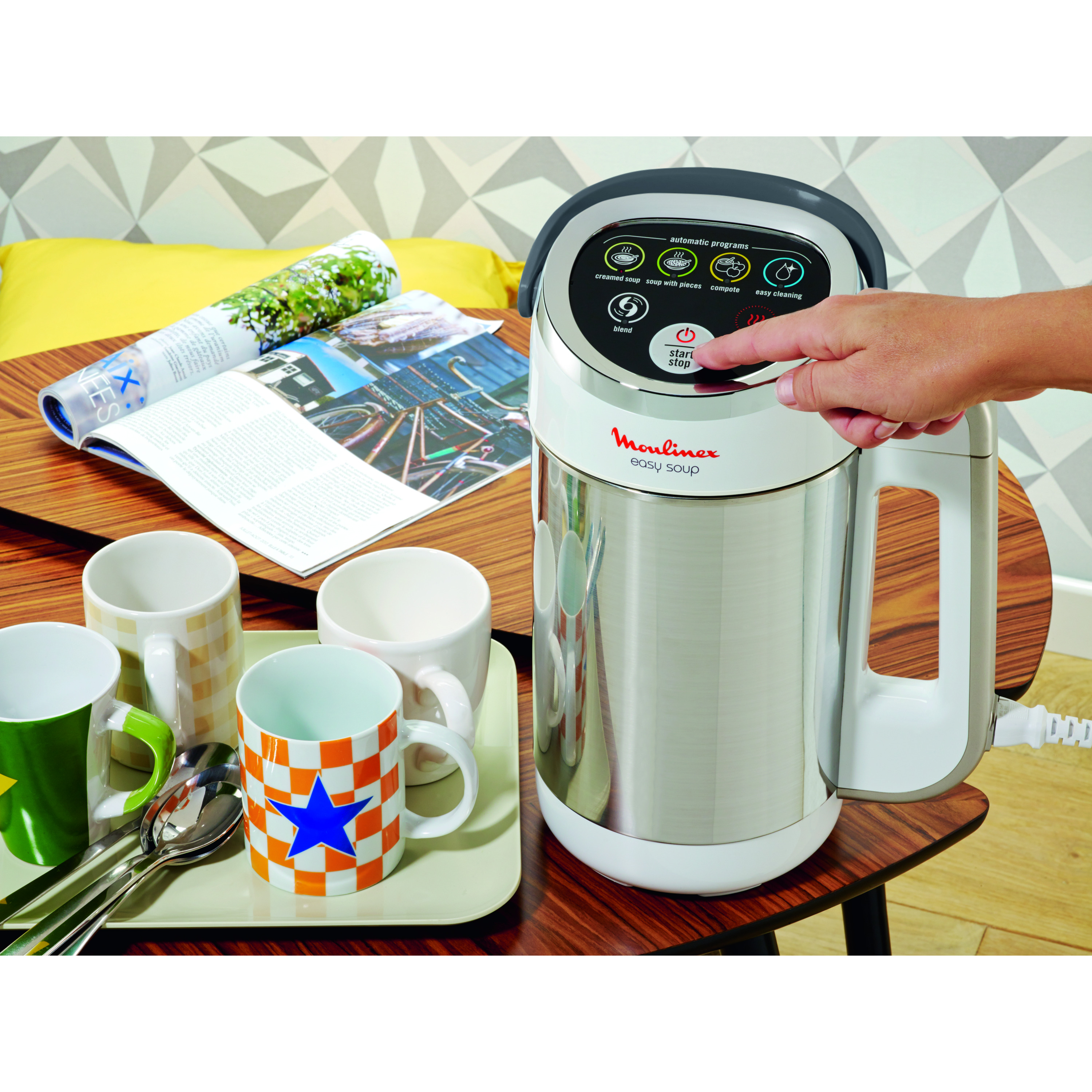 Voir la diapositive 7 : MOULINEX Blender chauffant soup maker LM841B10 - Argent et Blanc