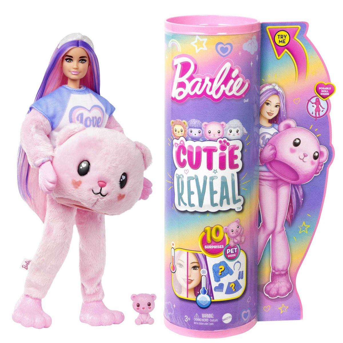 MATTEL Poupée Barbie Cutie Reveal Ourson