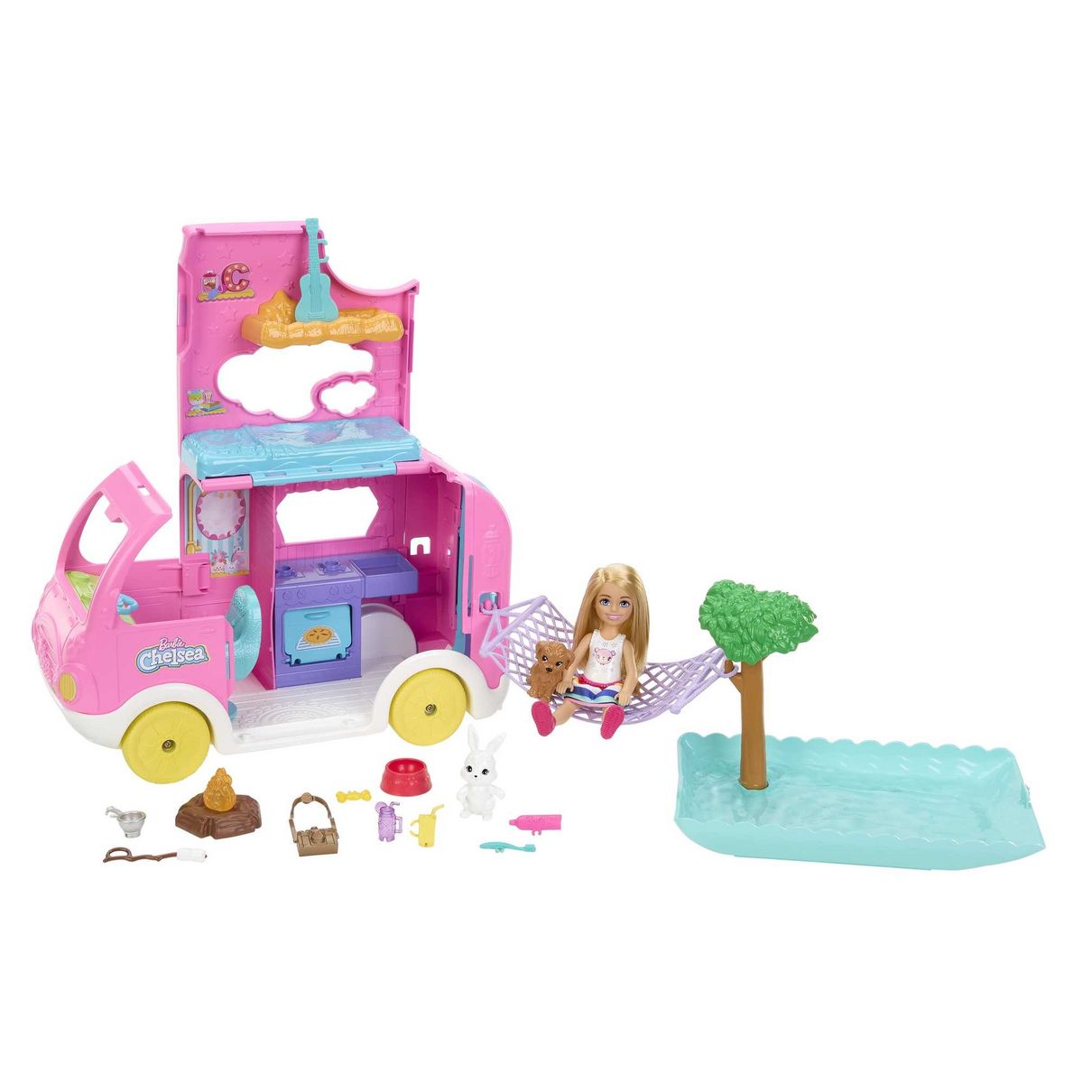 MATTEL Poupée Barbie Chelsea et Son Camping Car