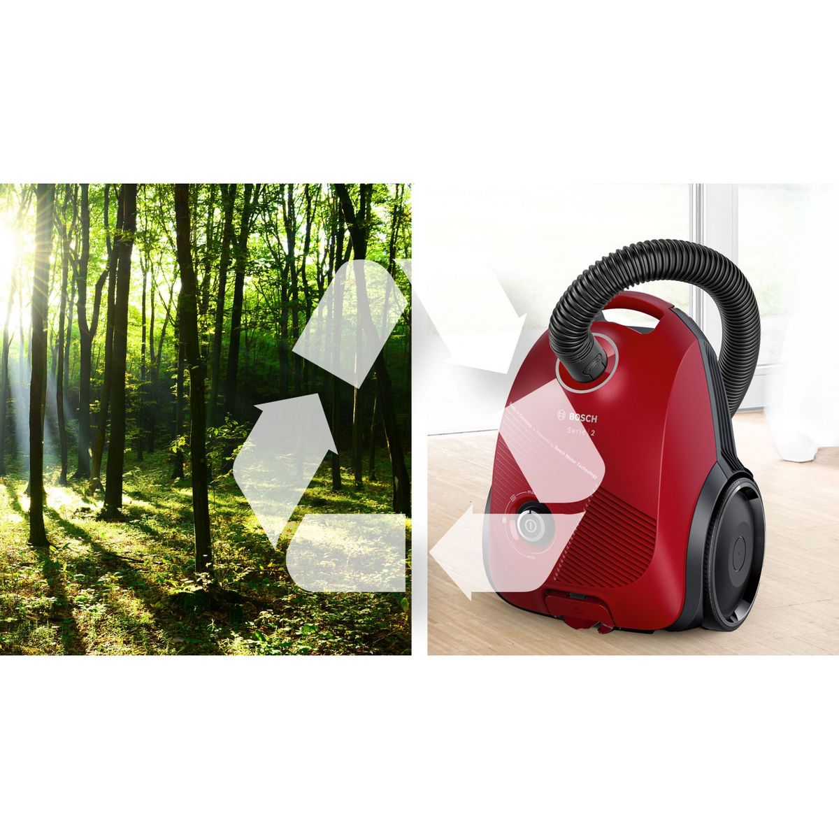 BOSCH Aspirateur traîneau avec sac BGLS2RD1 - Rouge