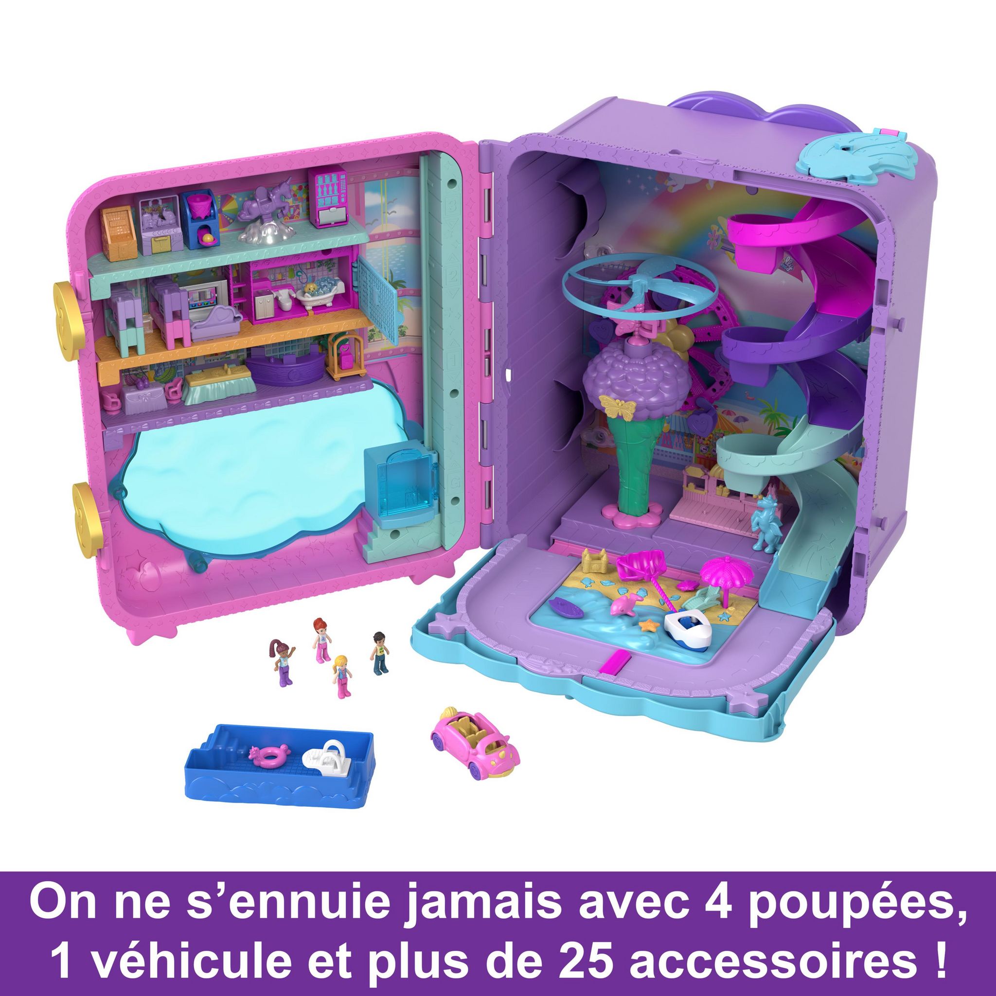 Voir la diapositive 2 : MATTEL Valise surprise Polly Pocket