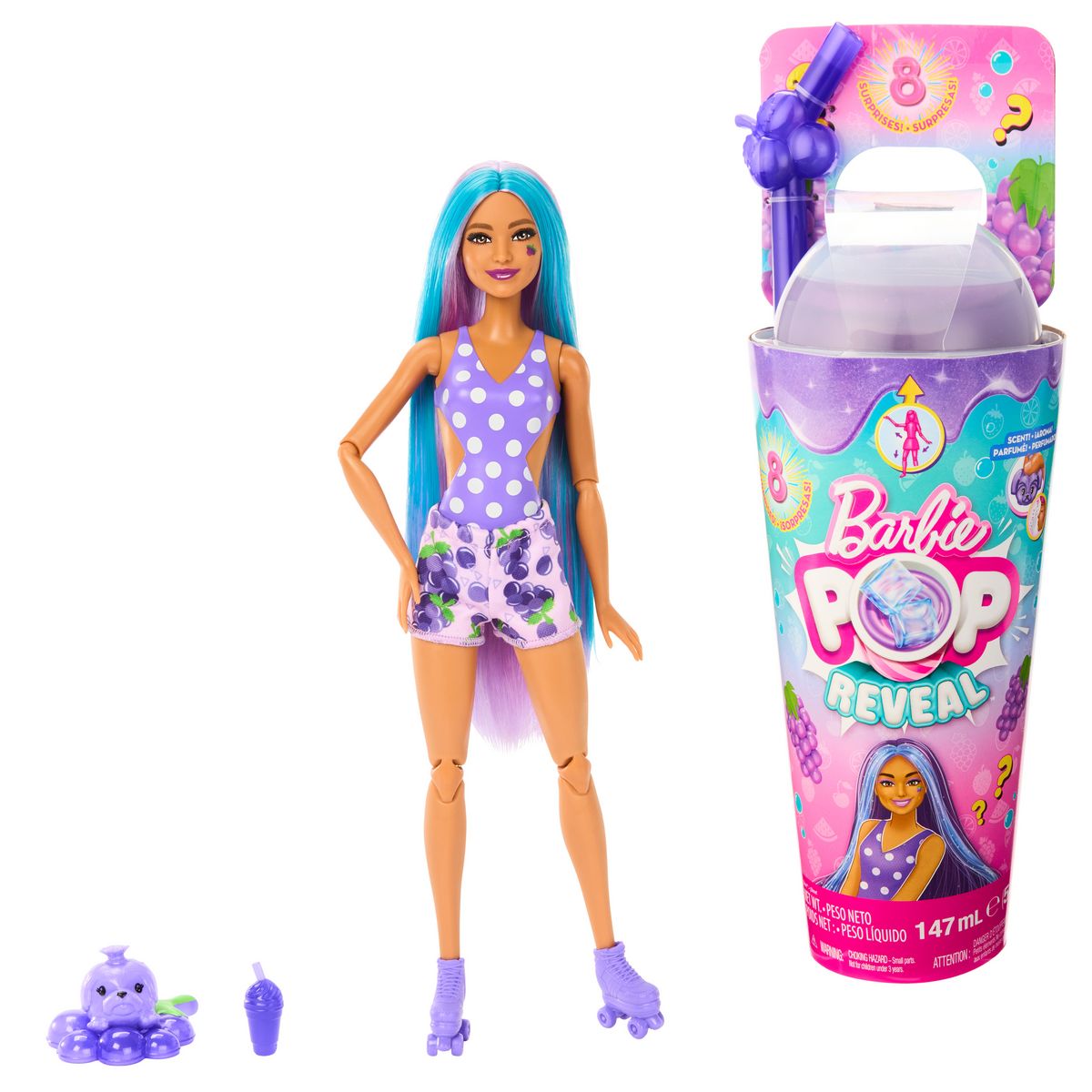 MATTEL Poupée Barbie Pop Reveal Raisin