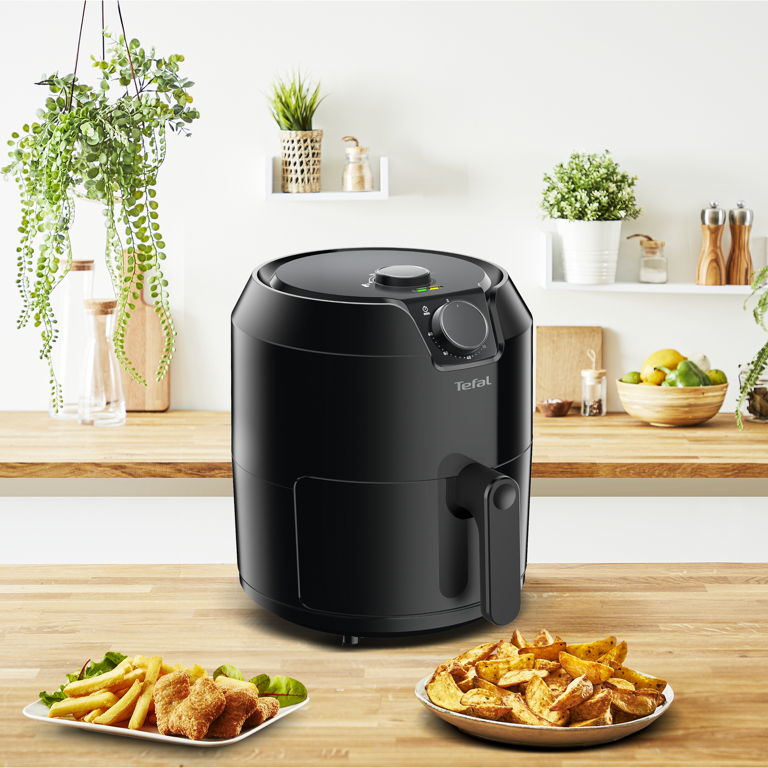 Voir la diapositive 2 : TEFAL Friteuse électrique Air fryer sans huile à air chaud EY201815 - Noir