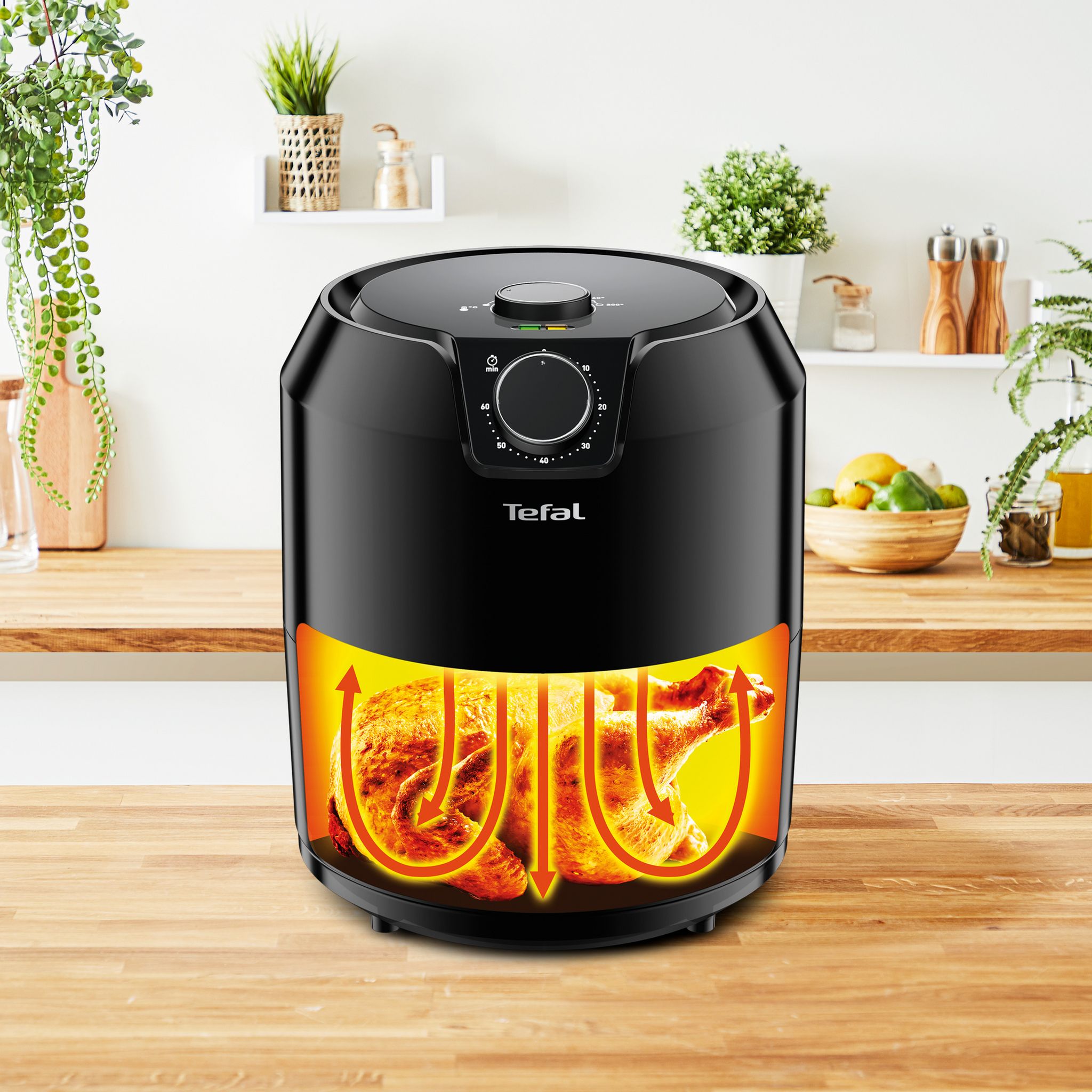Voir la diapositive 8 : TEFAL Friteuse électrique Air fryer sans huile à air chaud EY201815 - Noir