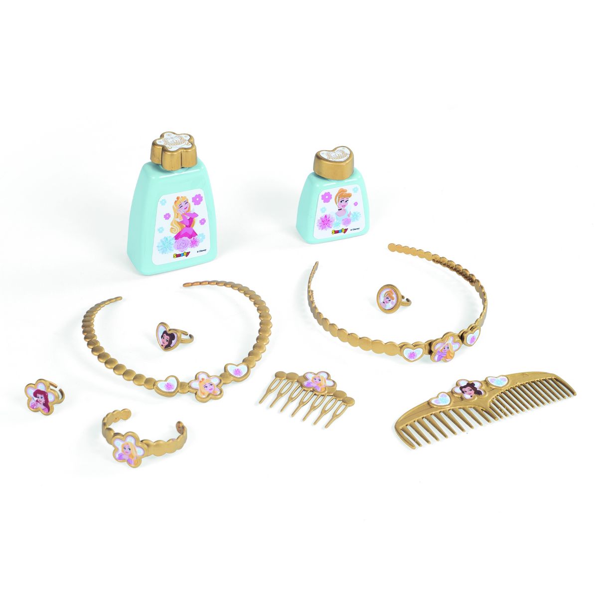 SMOBY Jeu de coiffure Smoby Coiffeuse Disney Princess 2 en 1 avec tabouret