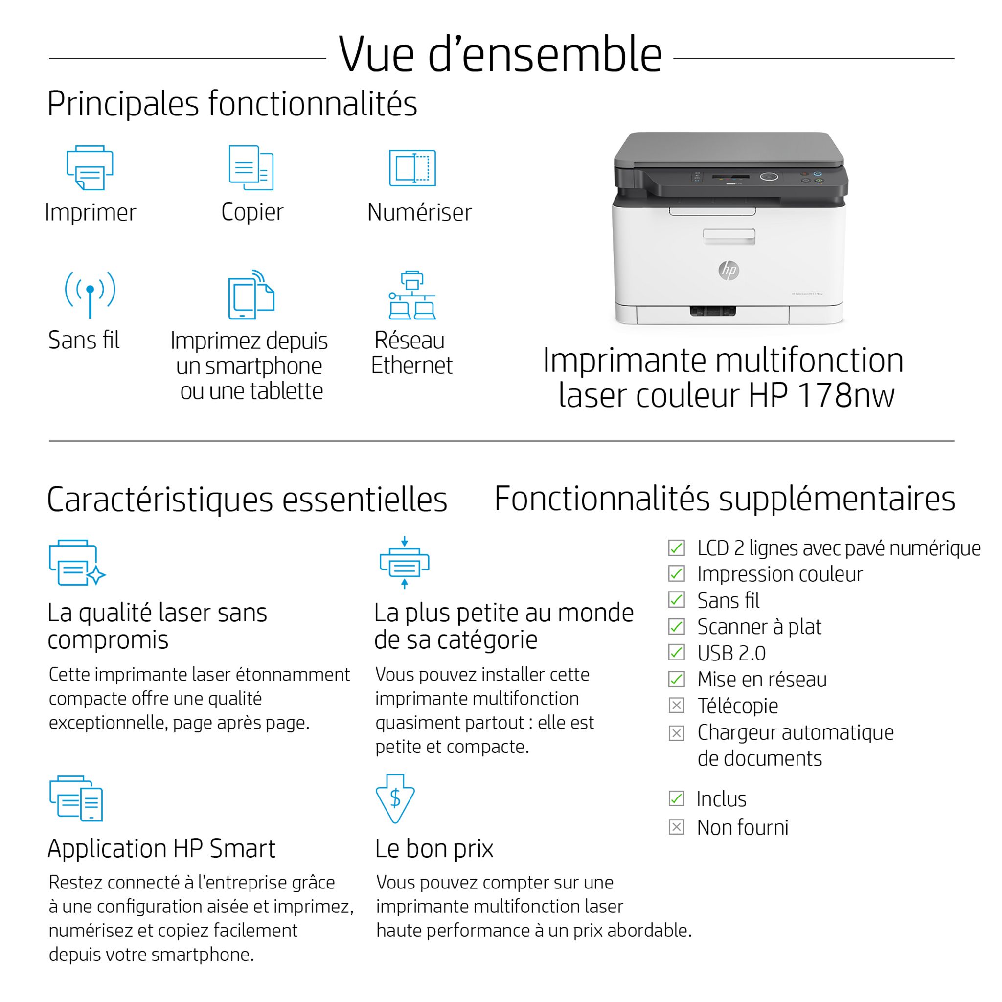 Voir la diapositive 6 : HP Imprimante COLOR LASER MFP 178NW
