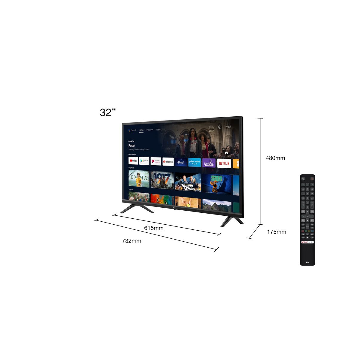 TCL 32S5403 TV LED HD HDR 80 cm Android TV