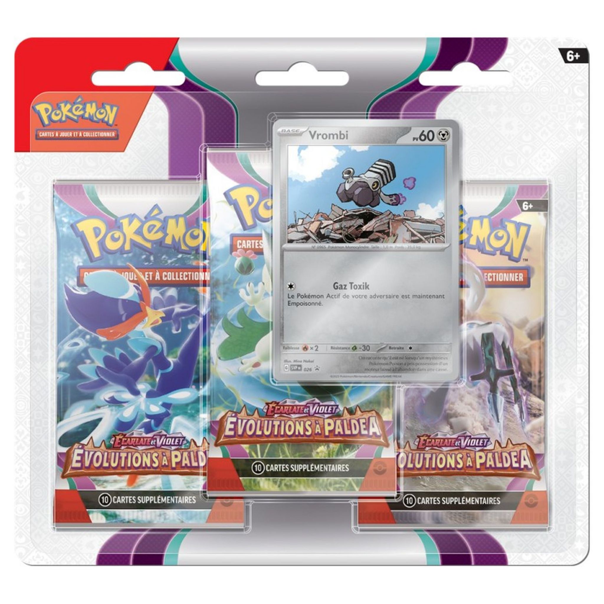 Voir la diapositive 1 : POKEMON Pack 3 Boosters Evolution Écarlate et Violet à Paldea - Pokémon