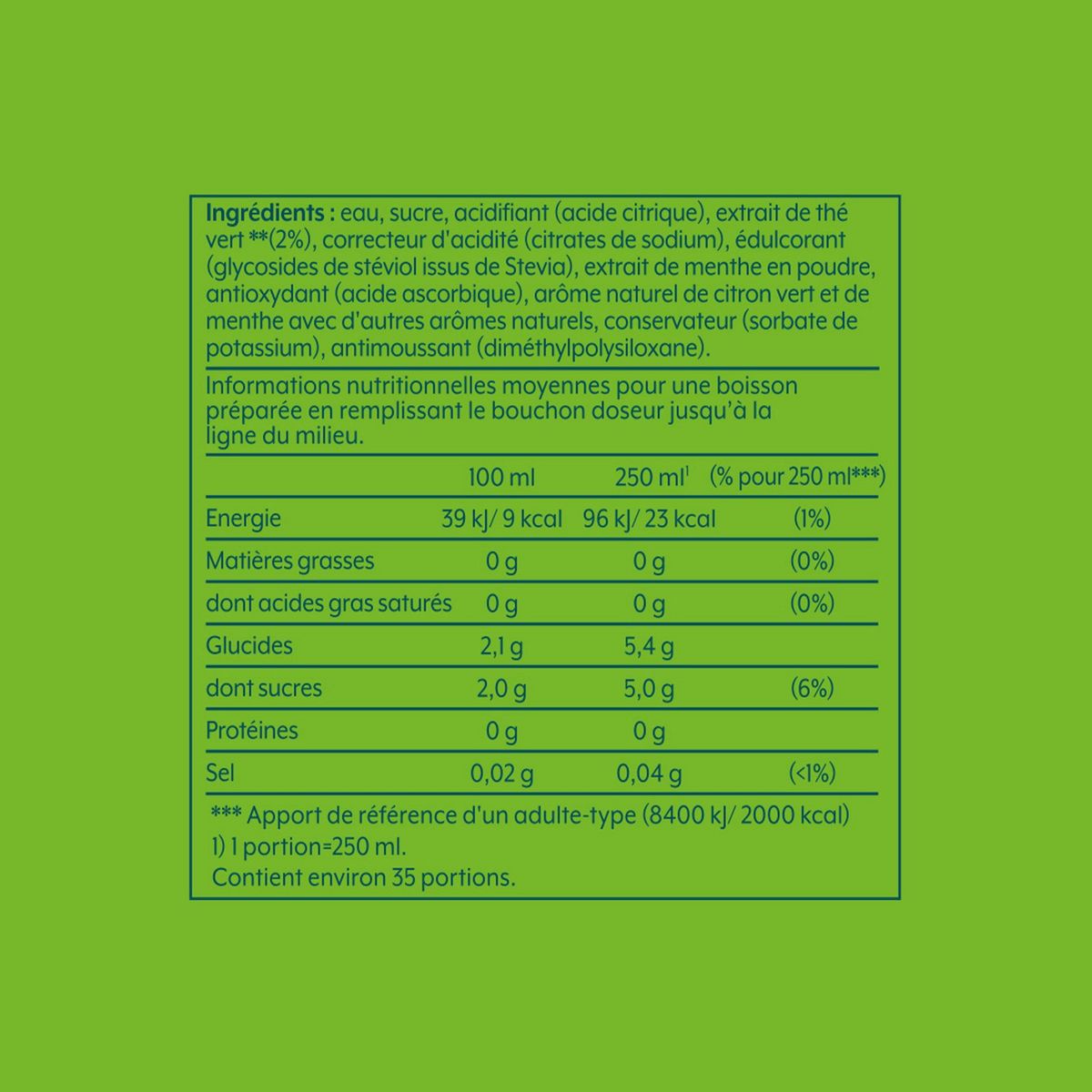 SODASTREAM Concentré pour soda Green Ice Tea Menthe