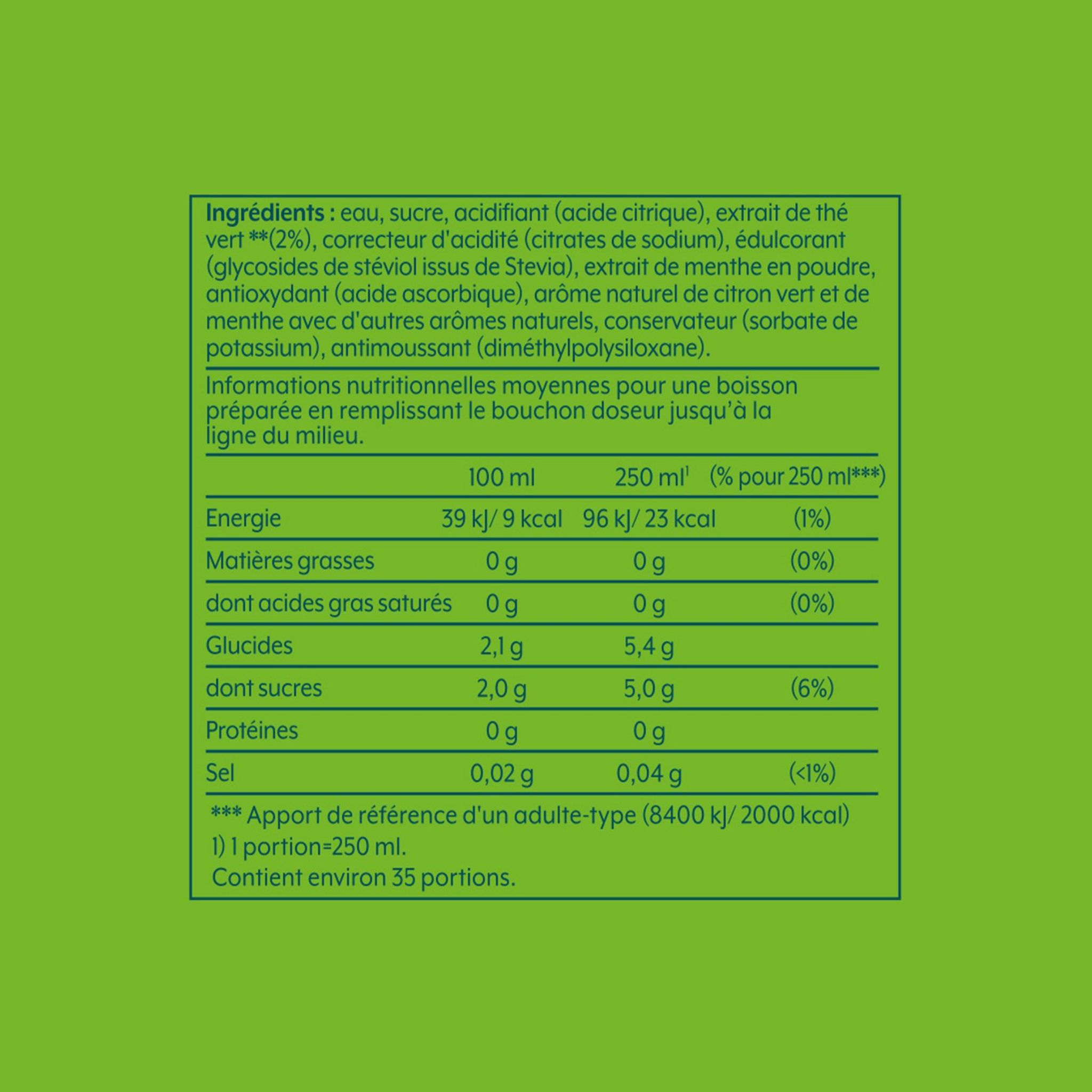 Voir la diapositive 8 : SODASTREAM Concentré pour soda Green Ice Tea Menthe
