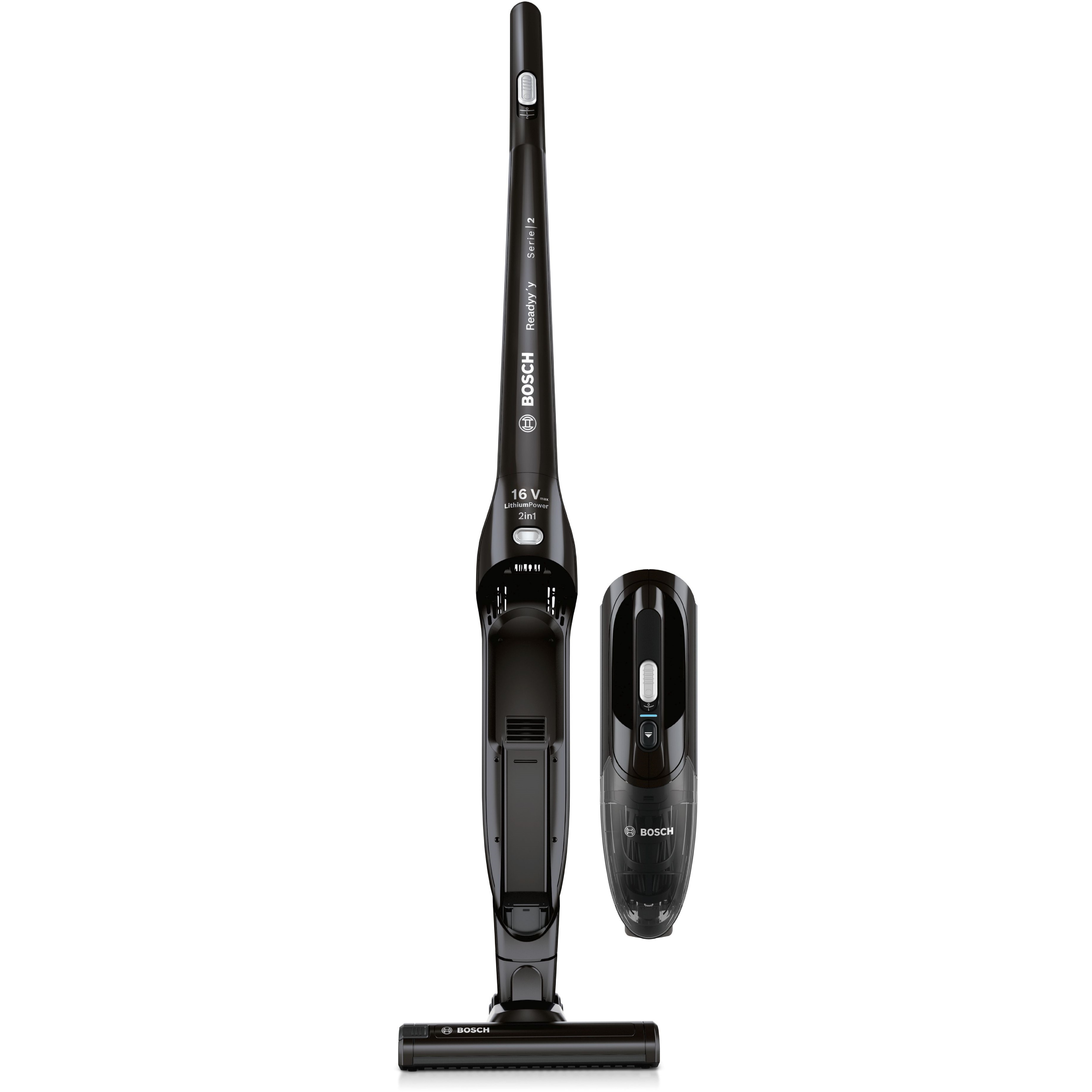 Voir la diapositive 2 : BOSCH Aspirateur balai sans sac 2 en 1 BCHF216B - Noir