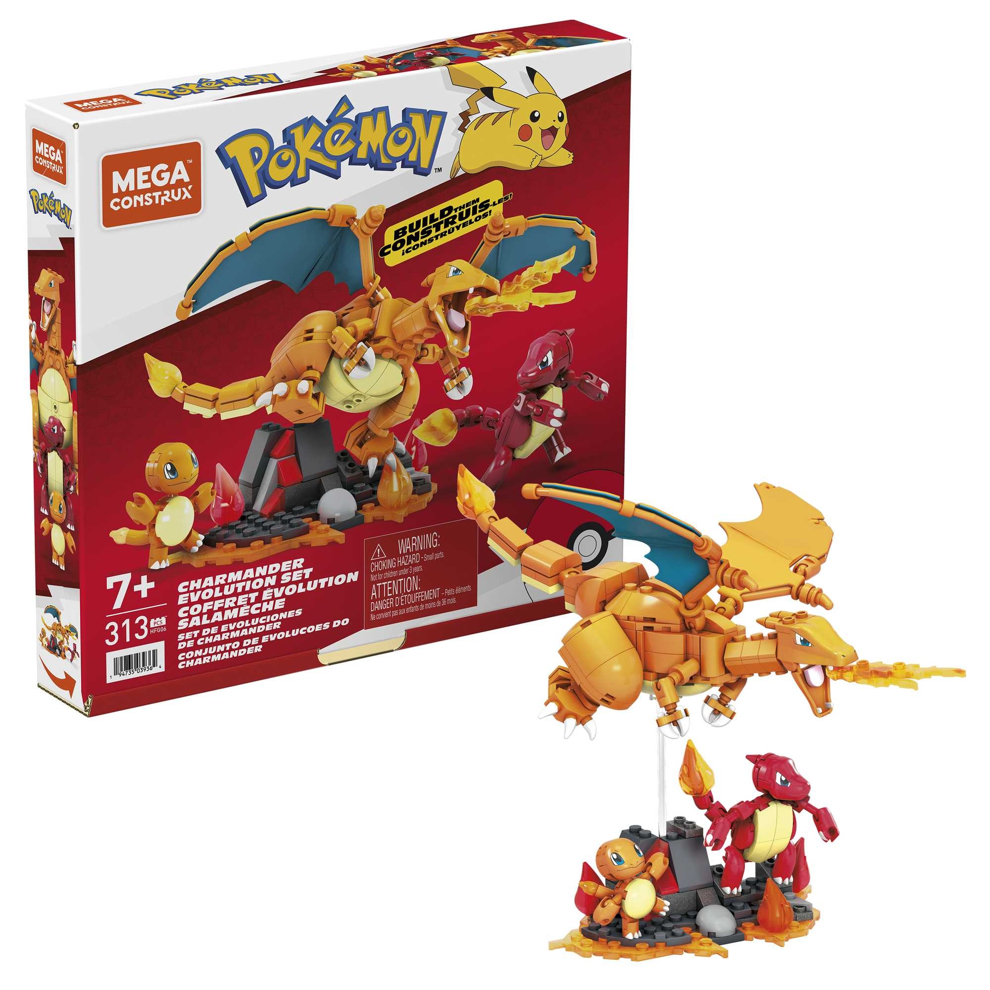 Voir la diapositive 5 : MATTEL Méga Construx Coffret Évolution Salamèche POKEMON