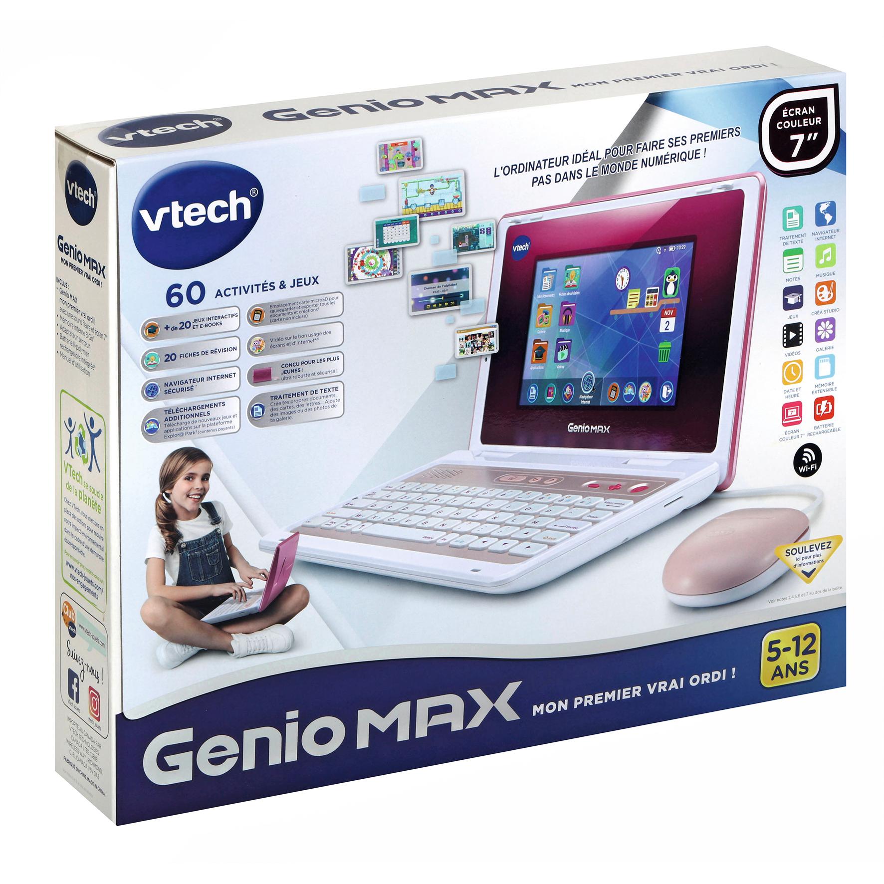 Voir la diapositive 5 : VTECH Ordinateur Genio Max Écran 7 pouces - Rose